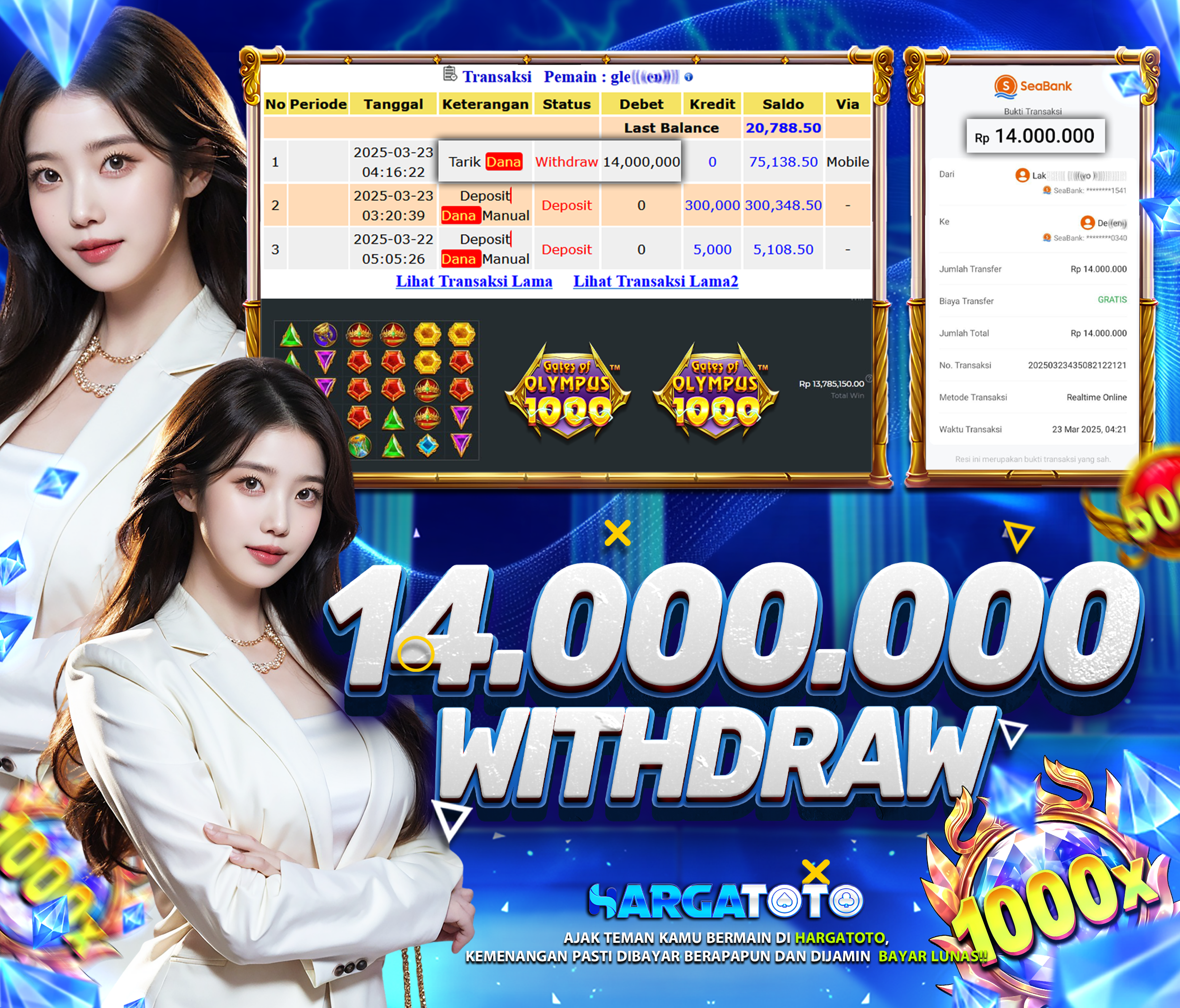 Bukti Pembayaran HARGATOTO Sebesar 14 Juta Rupiah