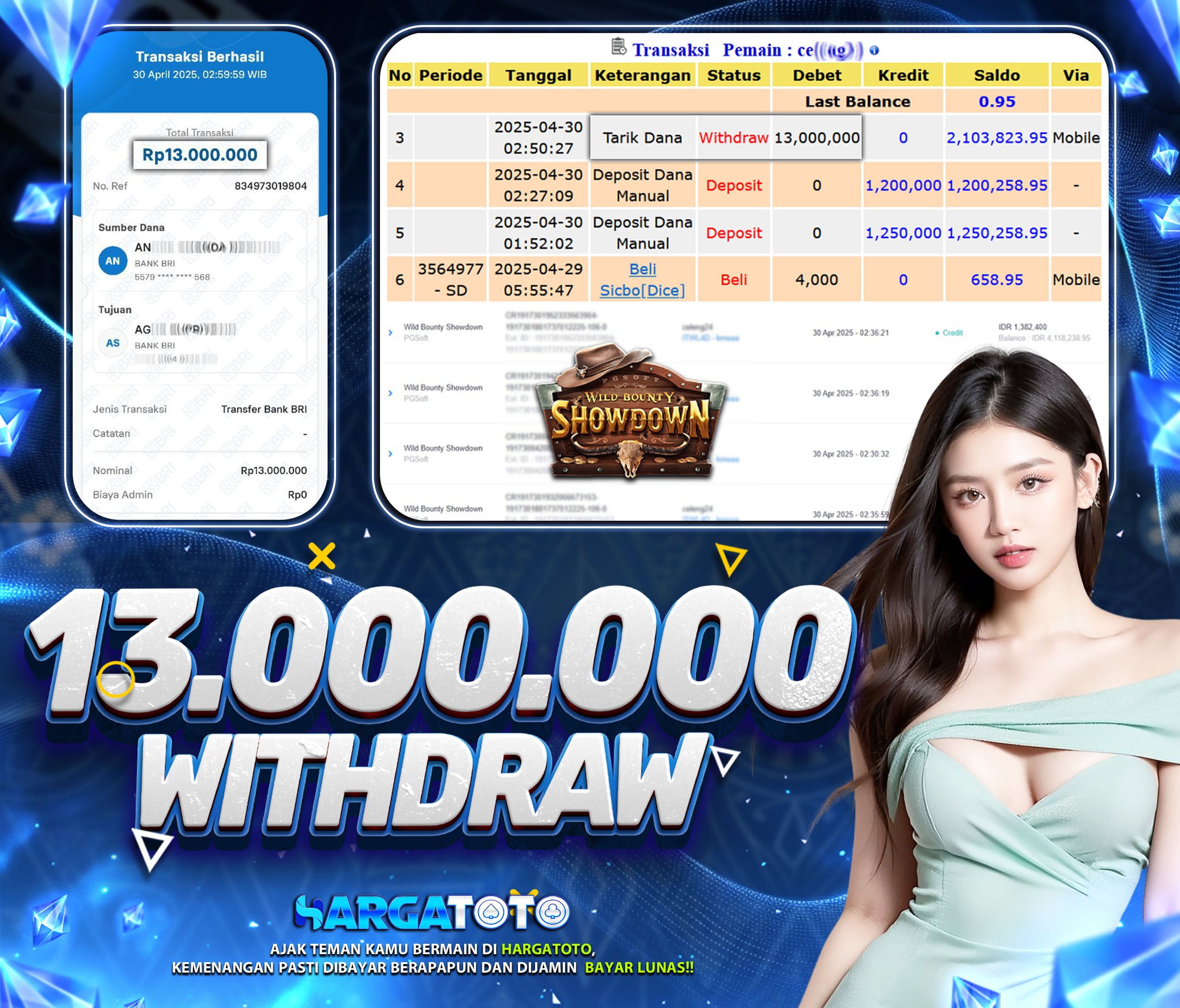 Bukti Pembayaran HARGATOTO Sebesar 10 Juta Rupiah