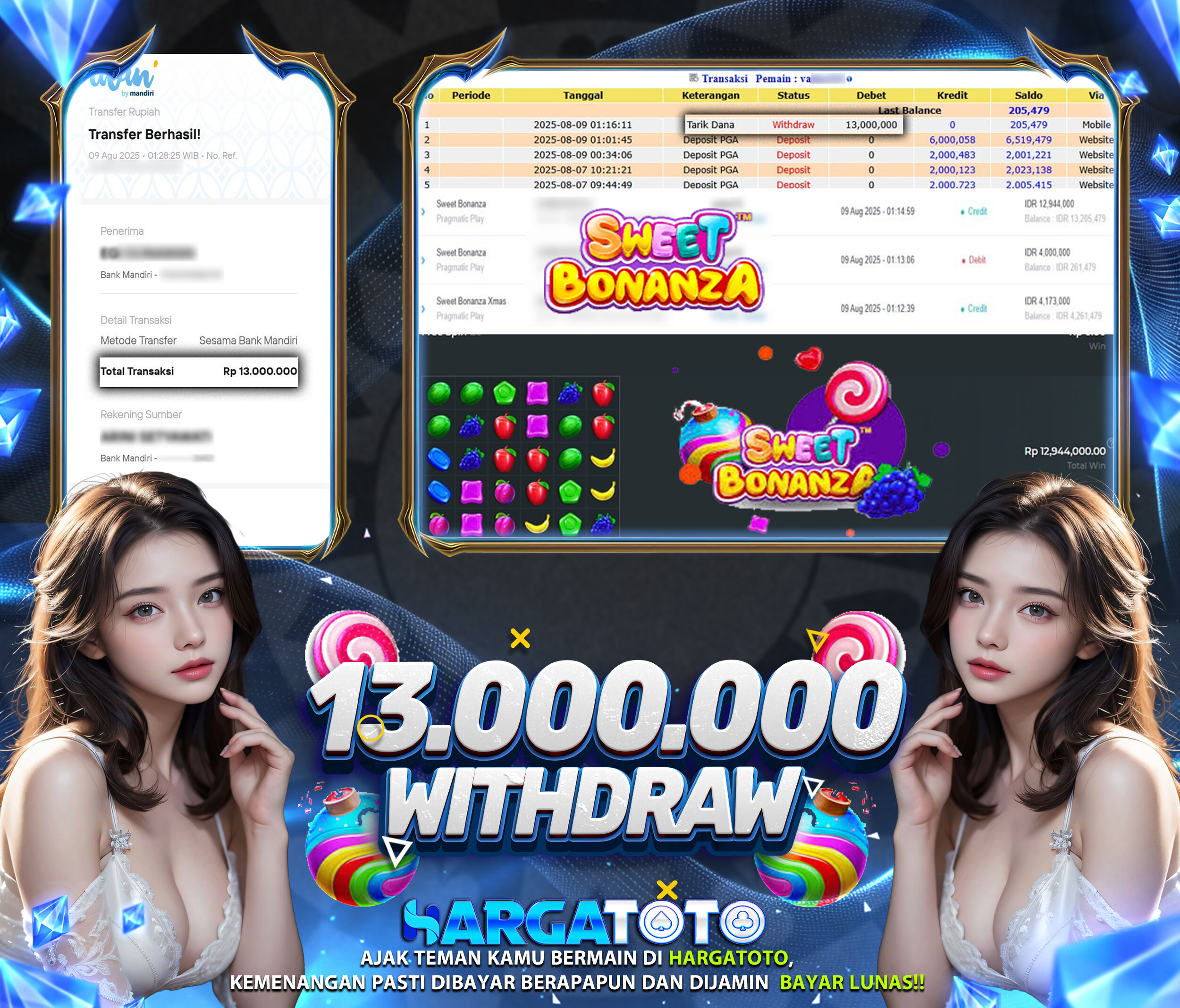 Bukti Pembayaran HARGATOTO Sebesar 13 Juta Rupiah