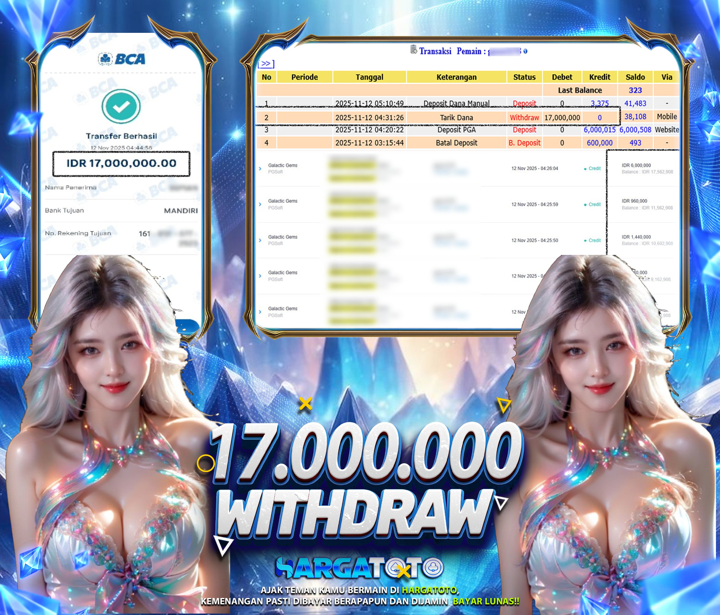 Bukti Pembayaran HARGATOTO Sebesar 17 Juta Rupiah