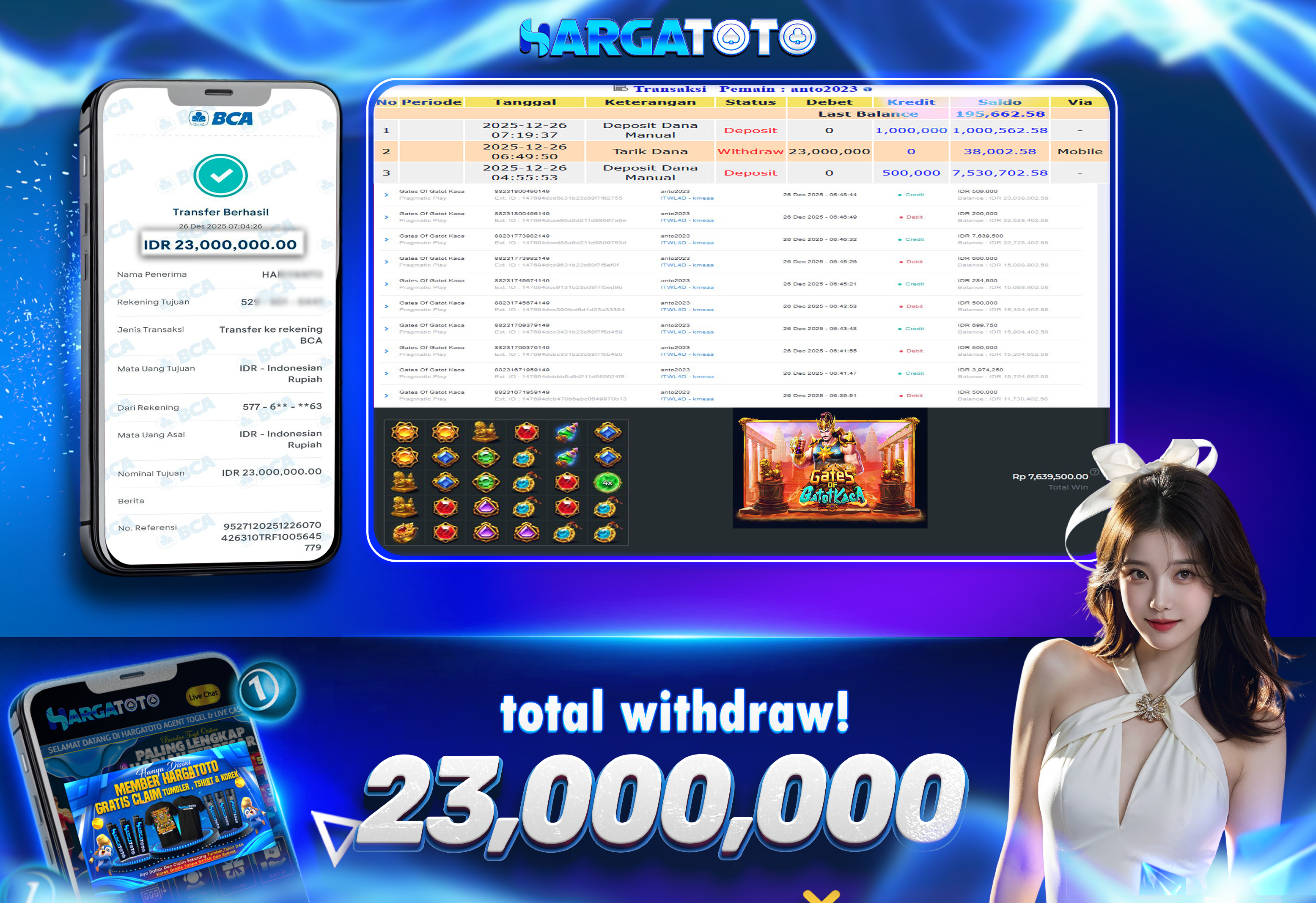 Bukti Pembayaran HARGATOTO Sebesar 23 Juta Rupiah