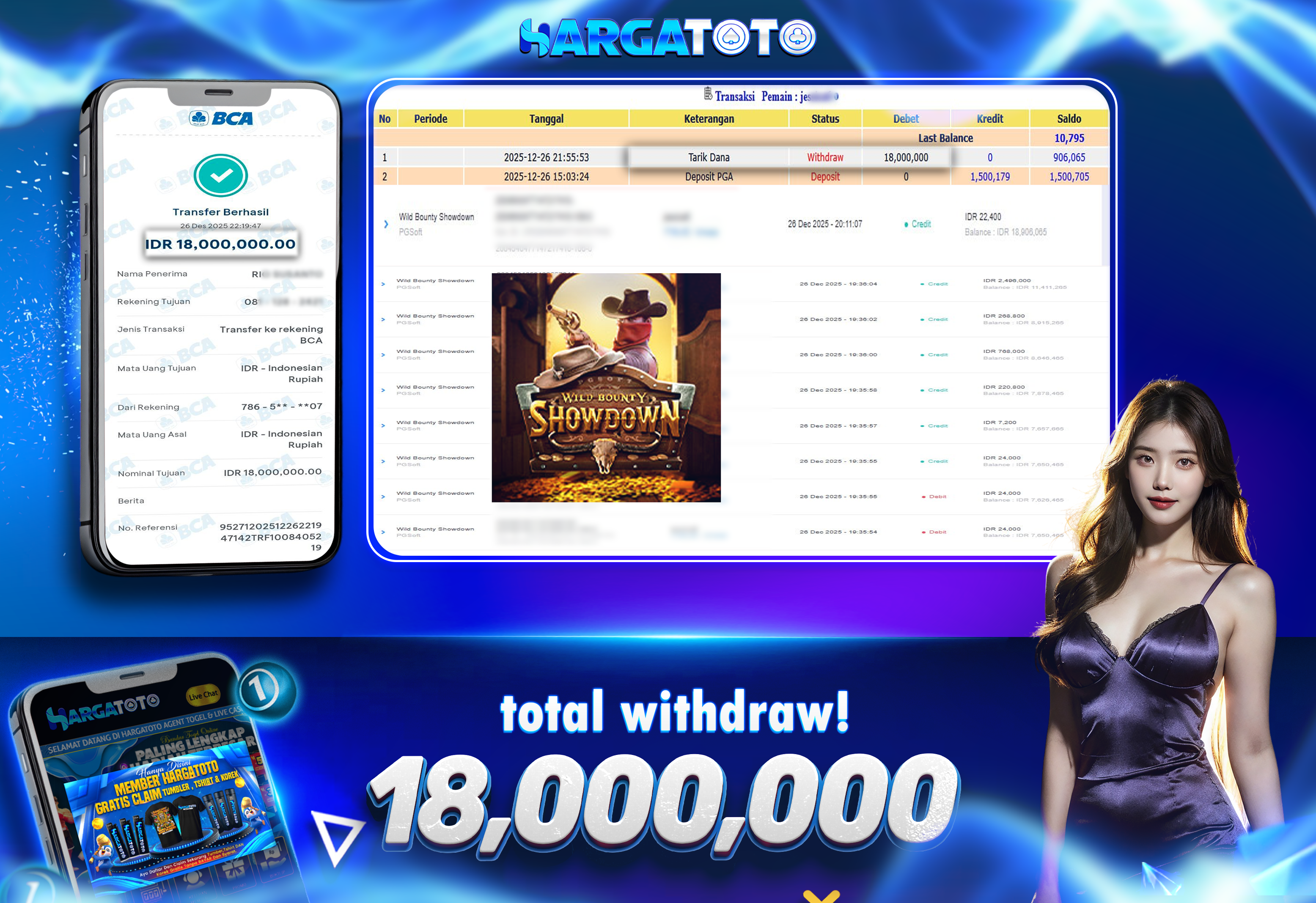 Bukti Pembayaran HARGATOTO Sebesar 18 Juta Rupiah