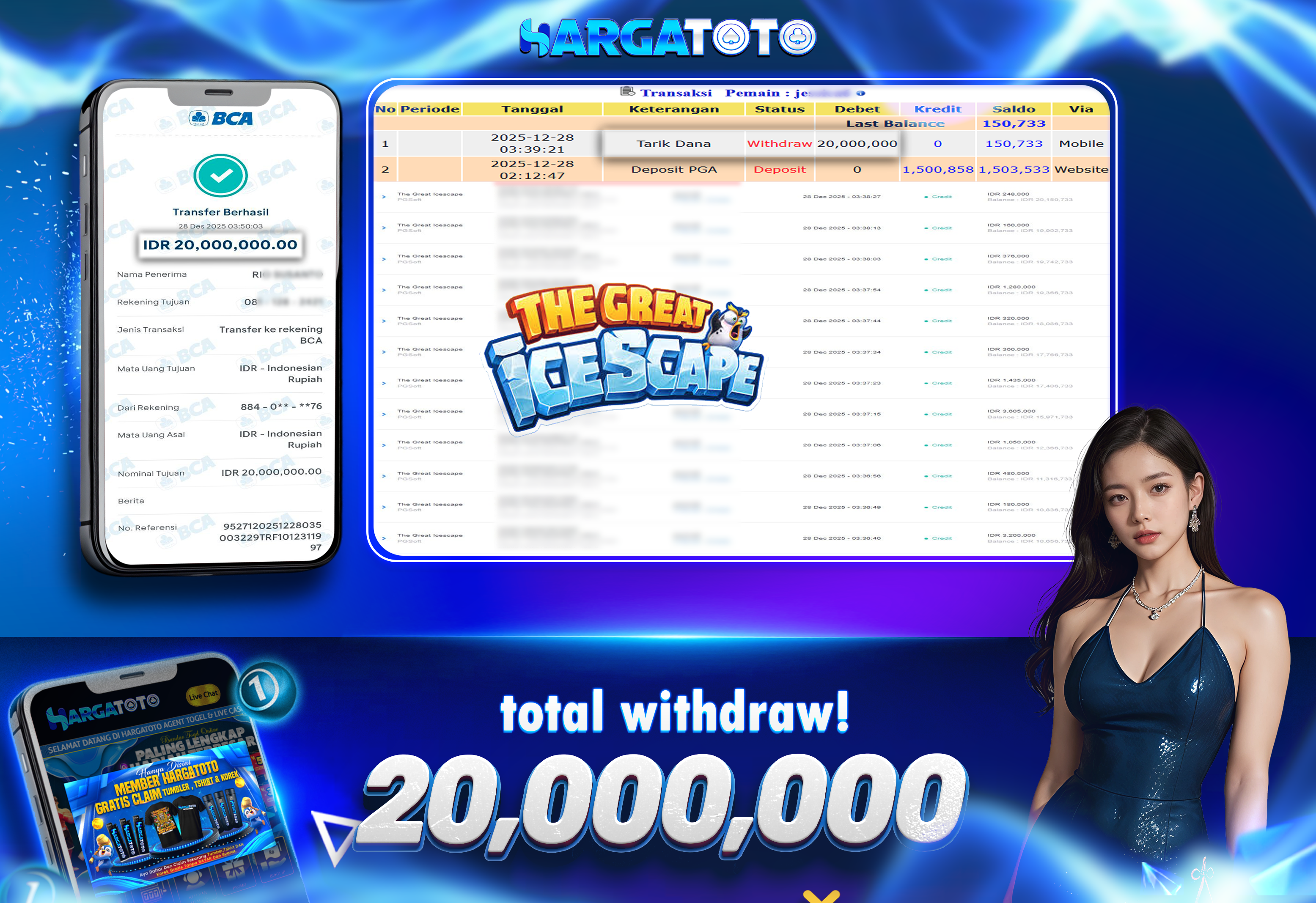 Bukti Pembayaran HARGATOTO Sebesar 20 Juta Rupiah