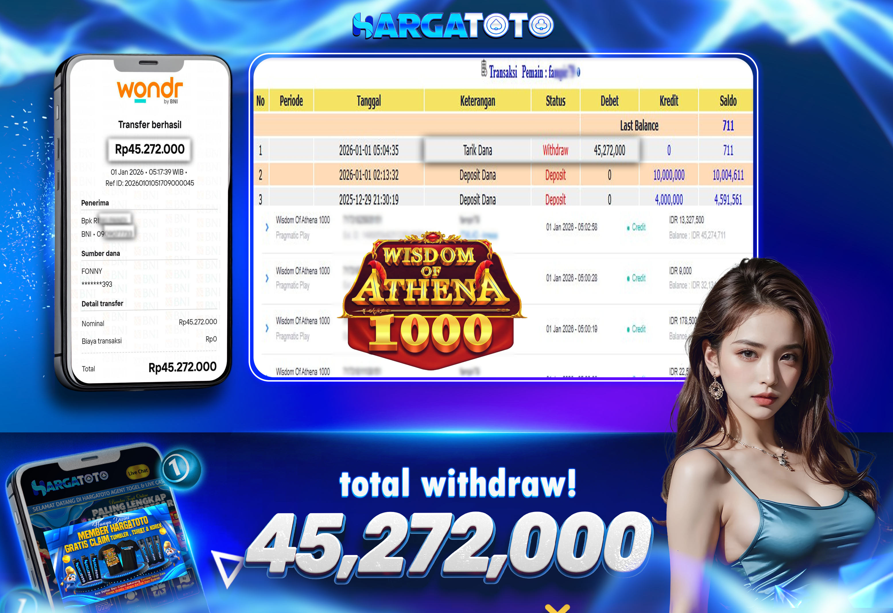 Bukti Pembayaran HARGATOTO Sebesar 45 Juta Rupiah