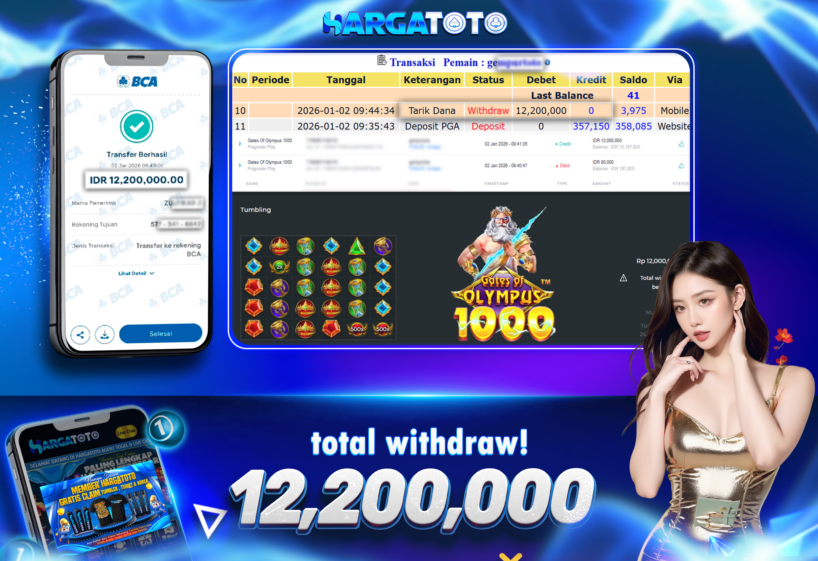 Bukti Pembayaran HARGATOTO Sebesar 12 Juta Rupiah