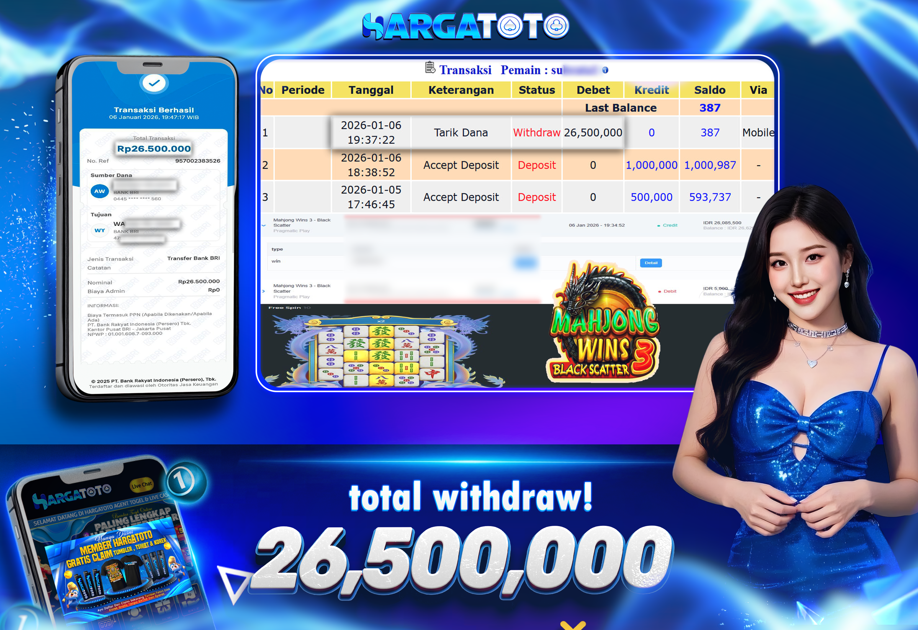 Bukti Pembayaran HARGATOTO Sebesar   26 Juta Rupiah