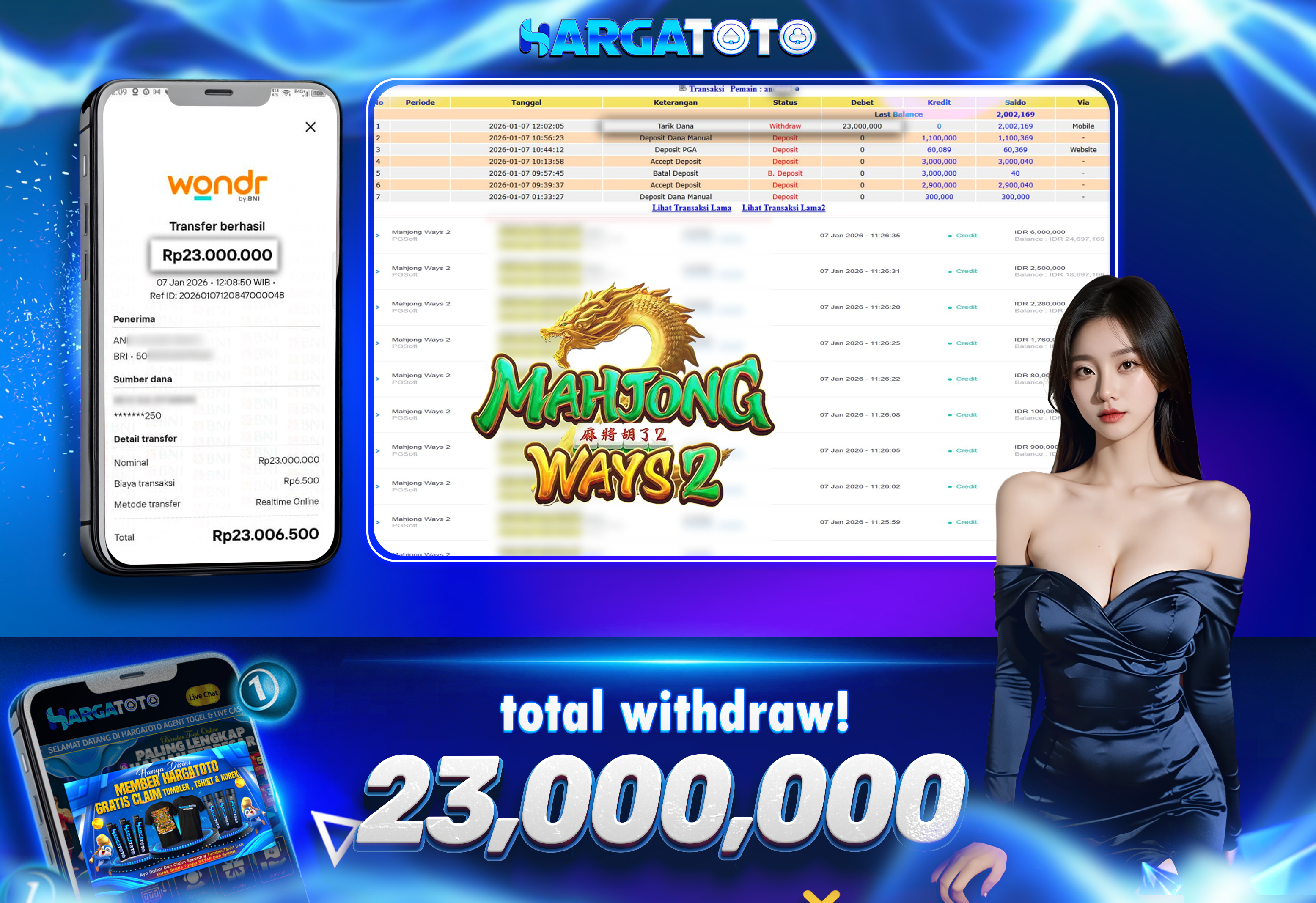 Bukti Pembayaran HARGATOTO Sebesar  23 Juta Rupiah