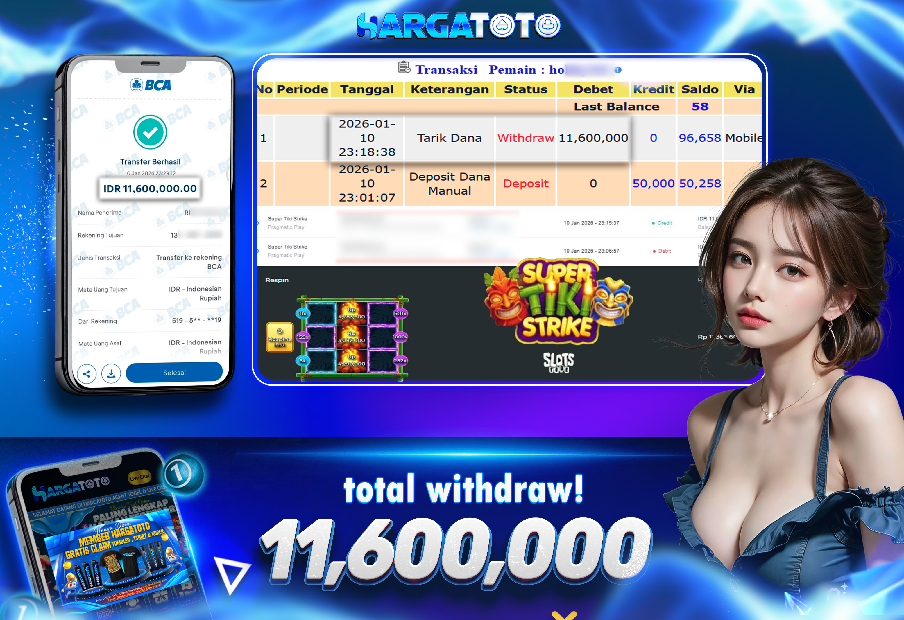 Bukti Pembayaran HARGATOTO Sebesar  11 Juta Rupiah