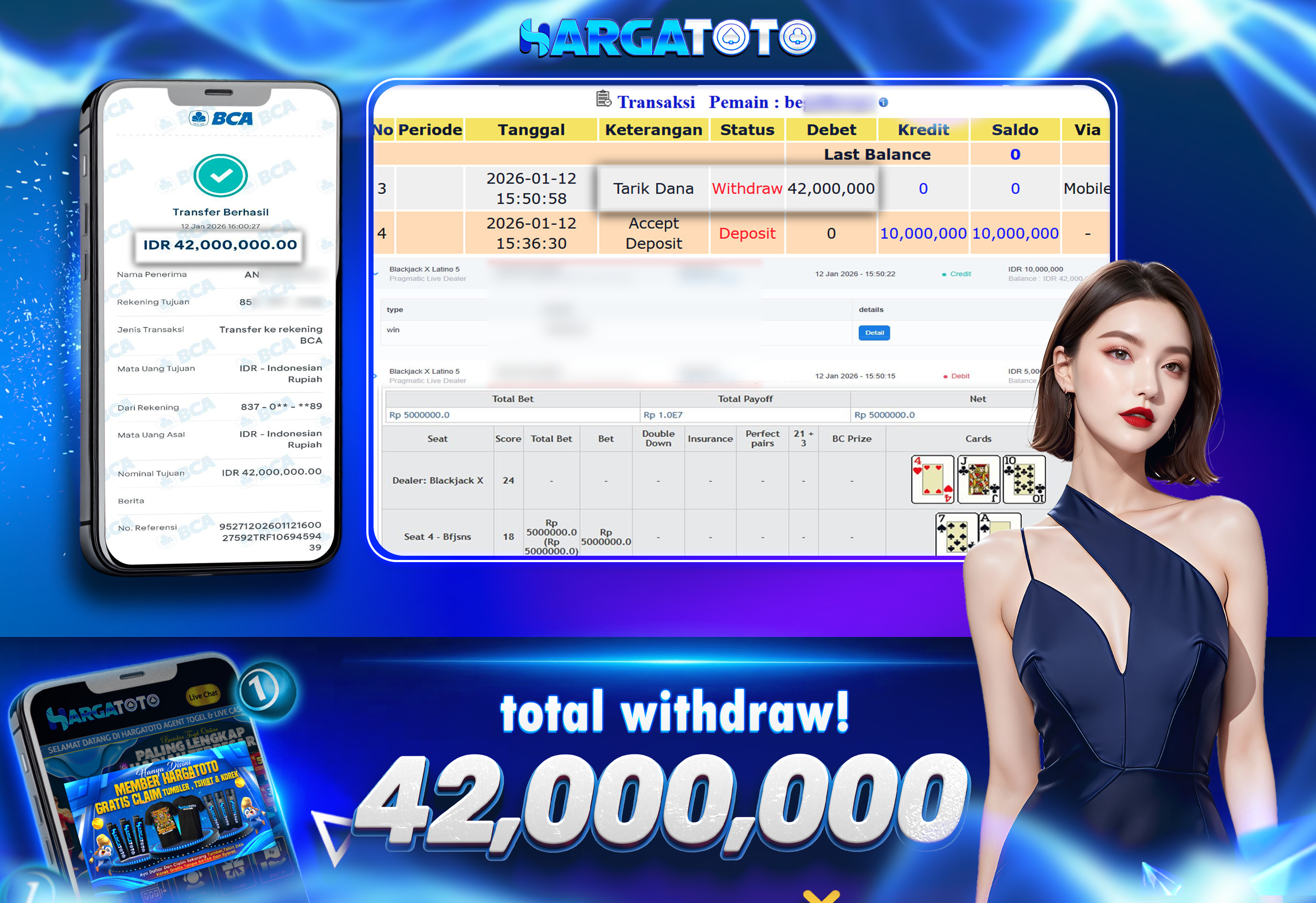 Bukti Pembayaran HARGATOTO Sebesar  42 Juta Rupiah