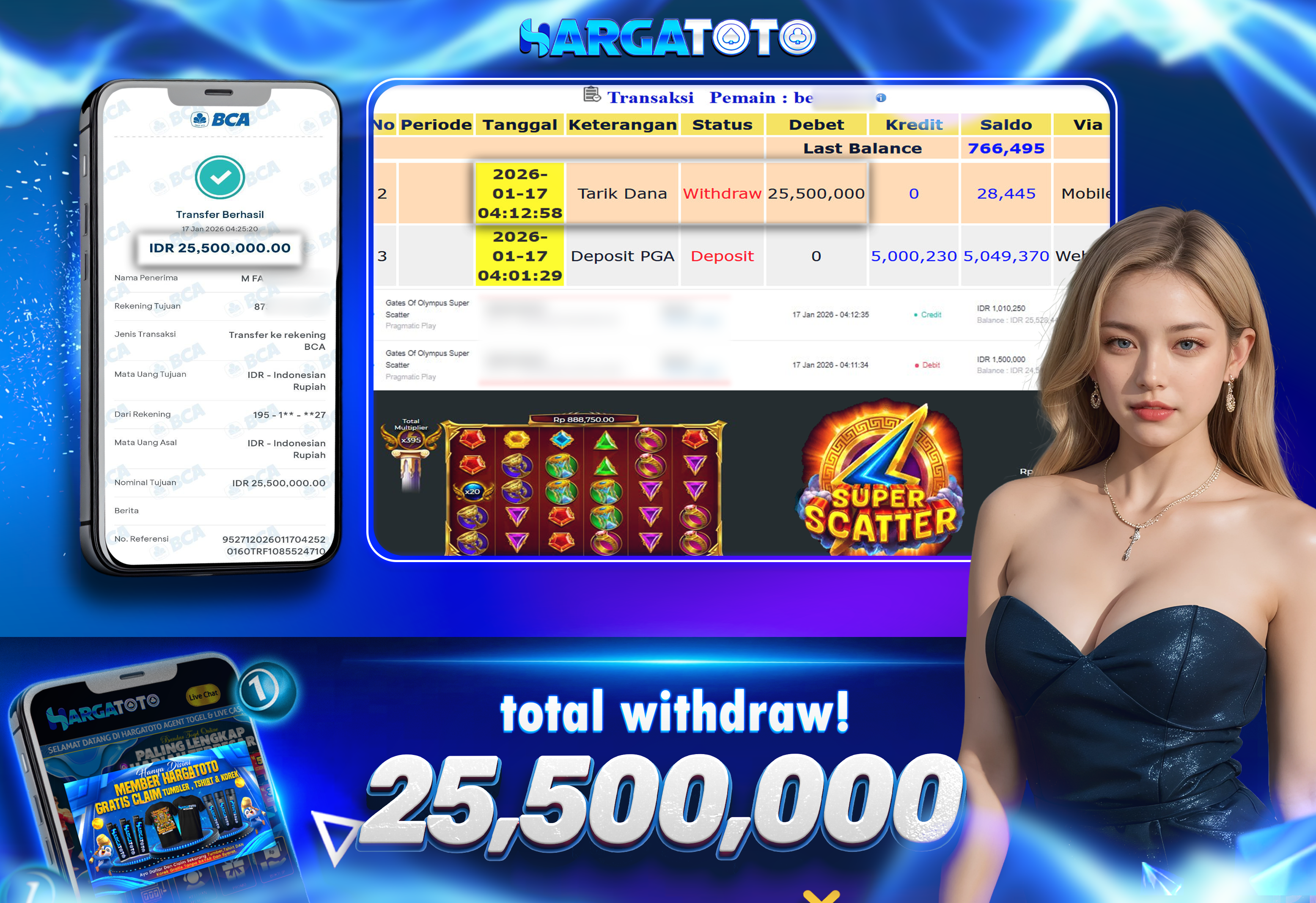 Bukti Pembayaran HARGATOTO Sebesar  25 Juta Rupiah