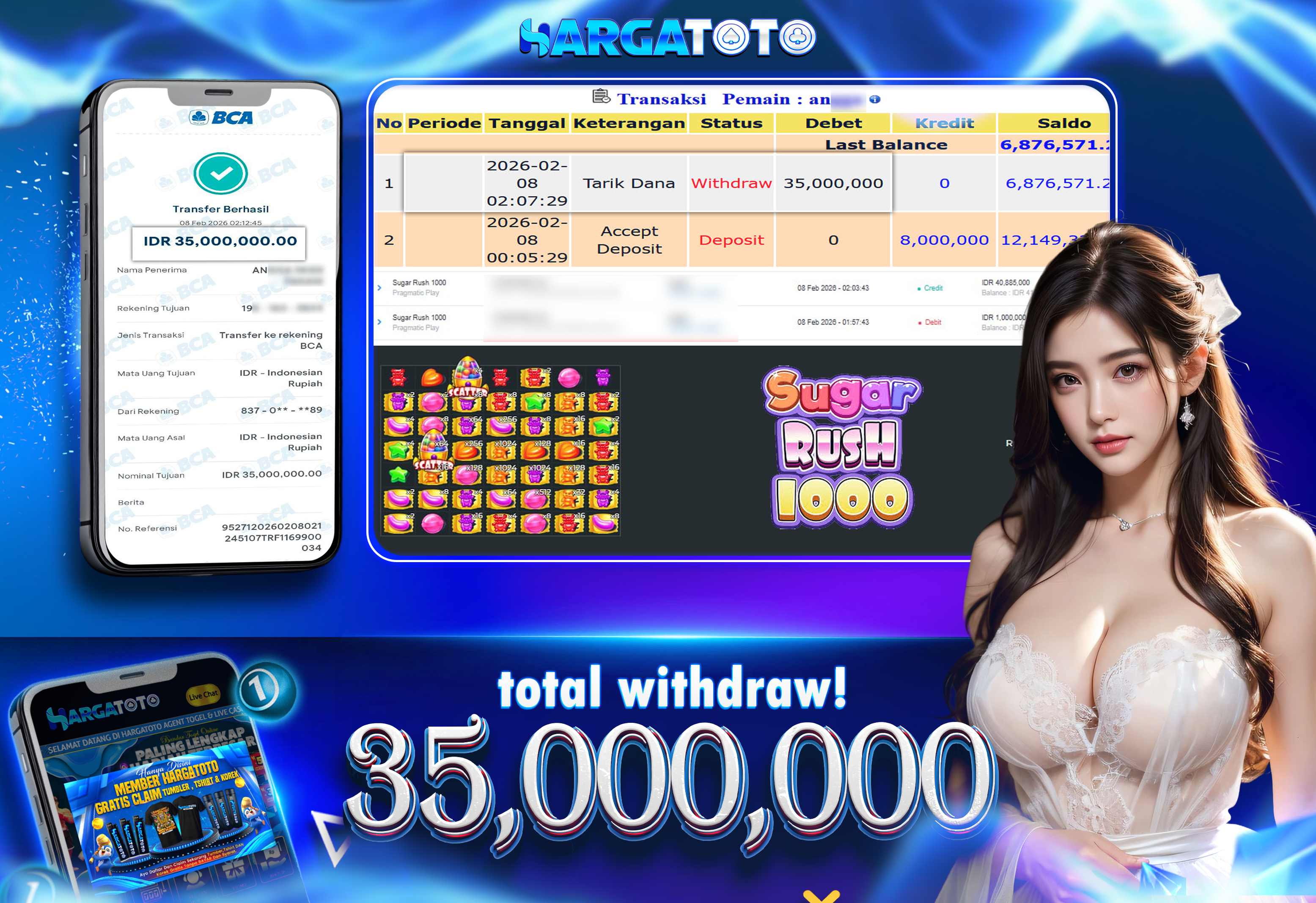 Bukti Pembayaran HARGATOTO Sebesar 35 Juta Rupiah