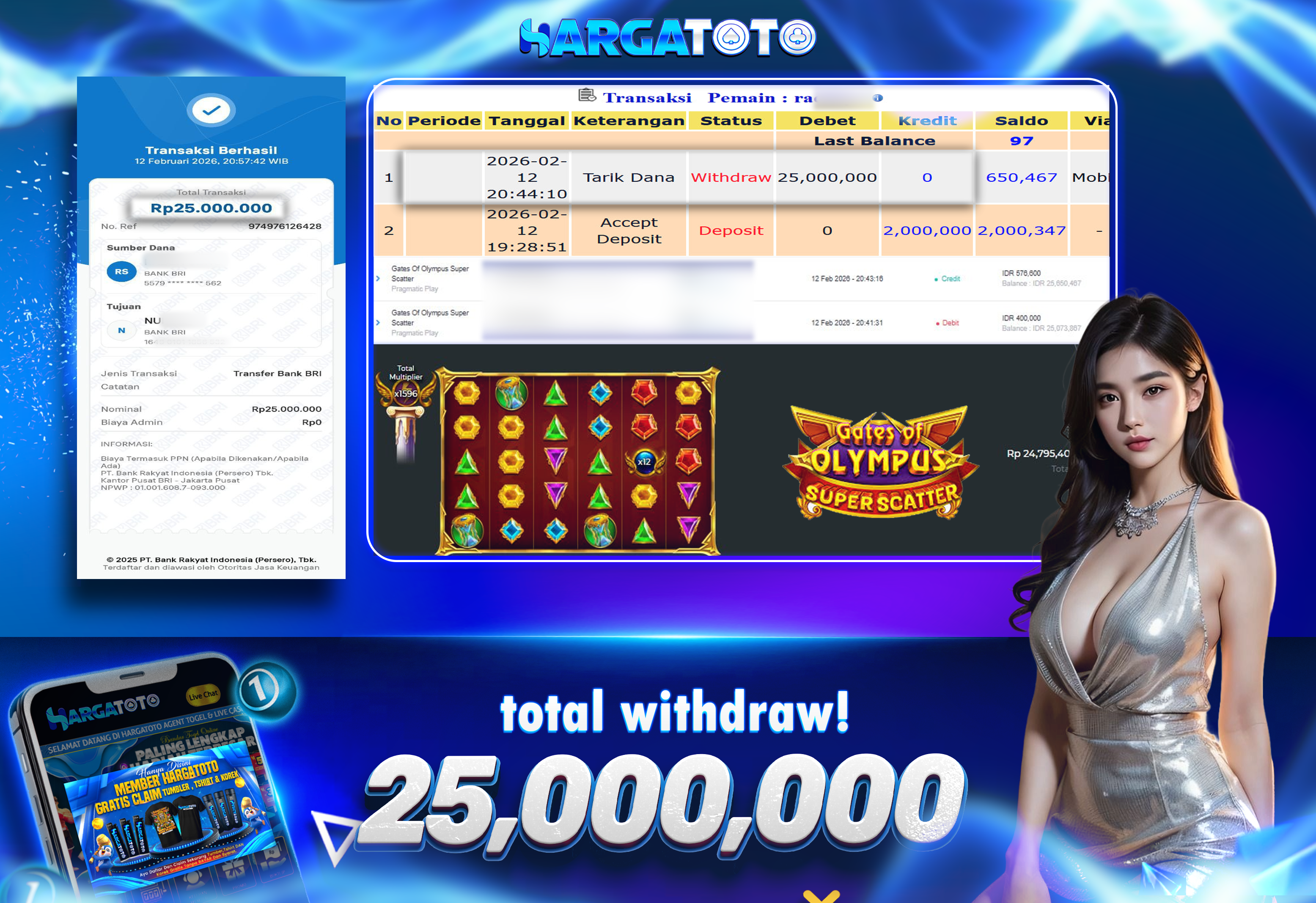 Bukti Pembayaran HARGATOTO Sebesar 25 Juta Rupiah