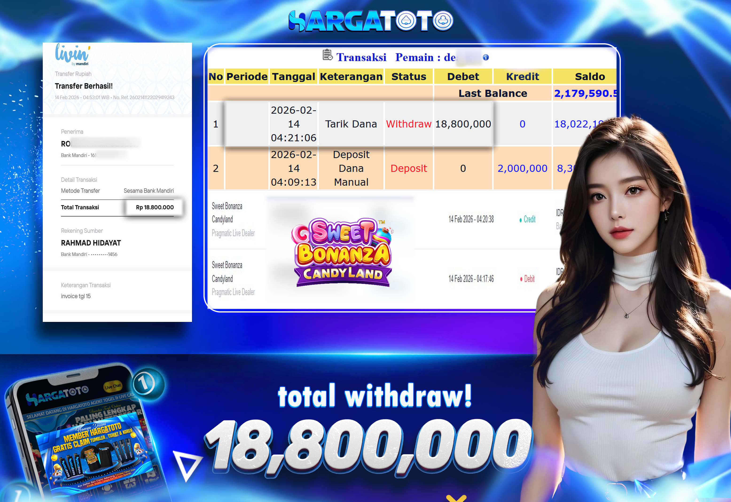 Bukti Pembayaran HARGATOTO Sebesar 18 Juta Rupiah