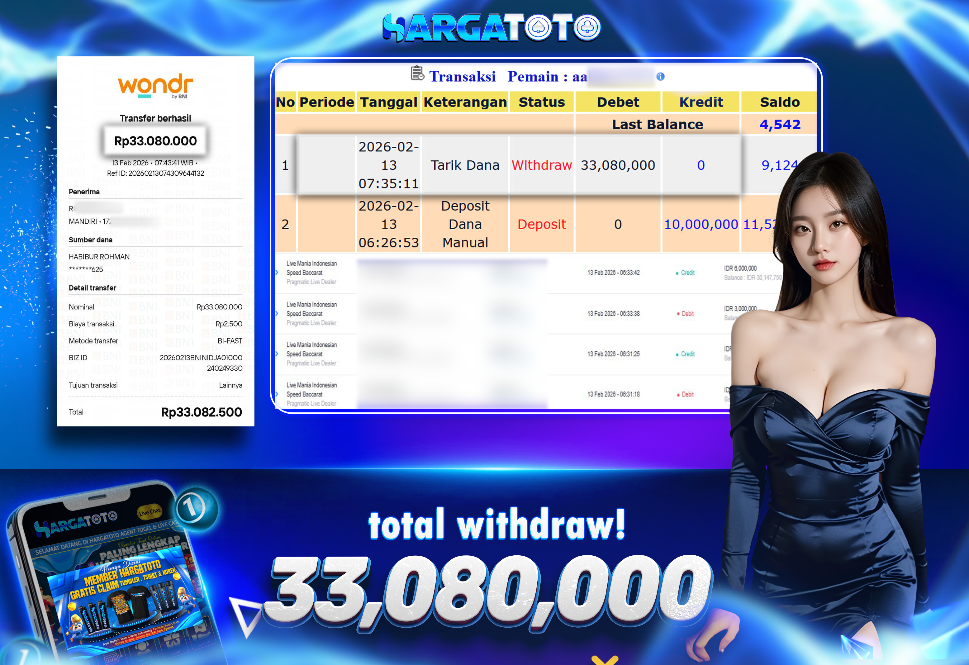 Bukti Pembayaran HARGATOTO Sebesar 33 Juta Rupiah