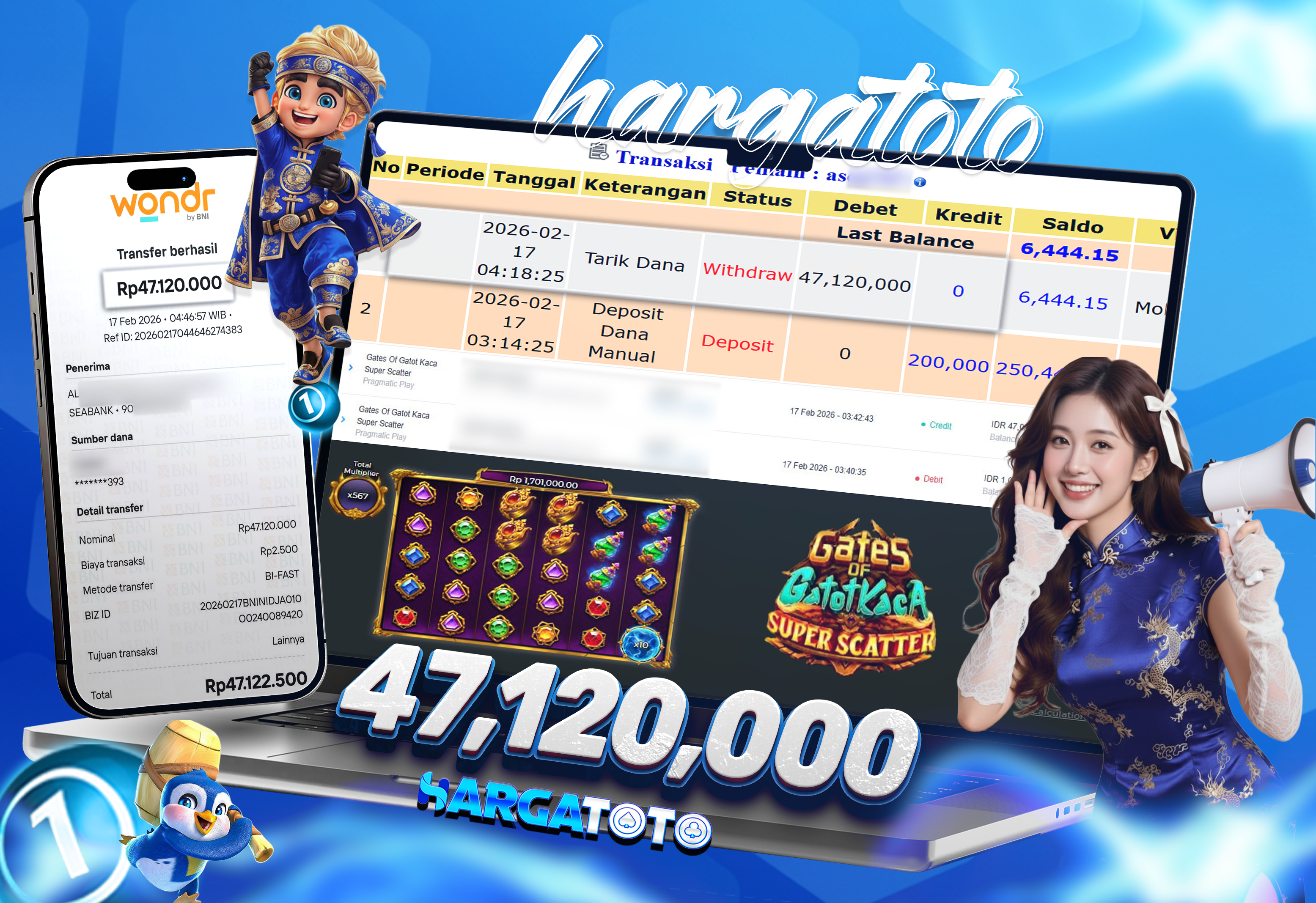 Bukti Pembayaran HARGATOTO Sebesar 47 Juta Rupiah