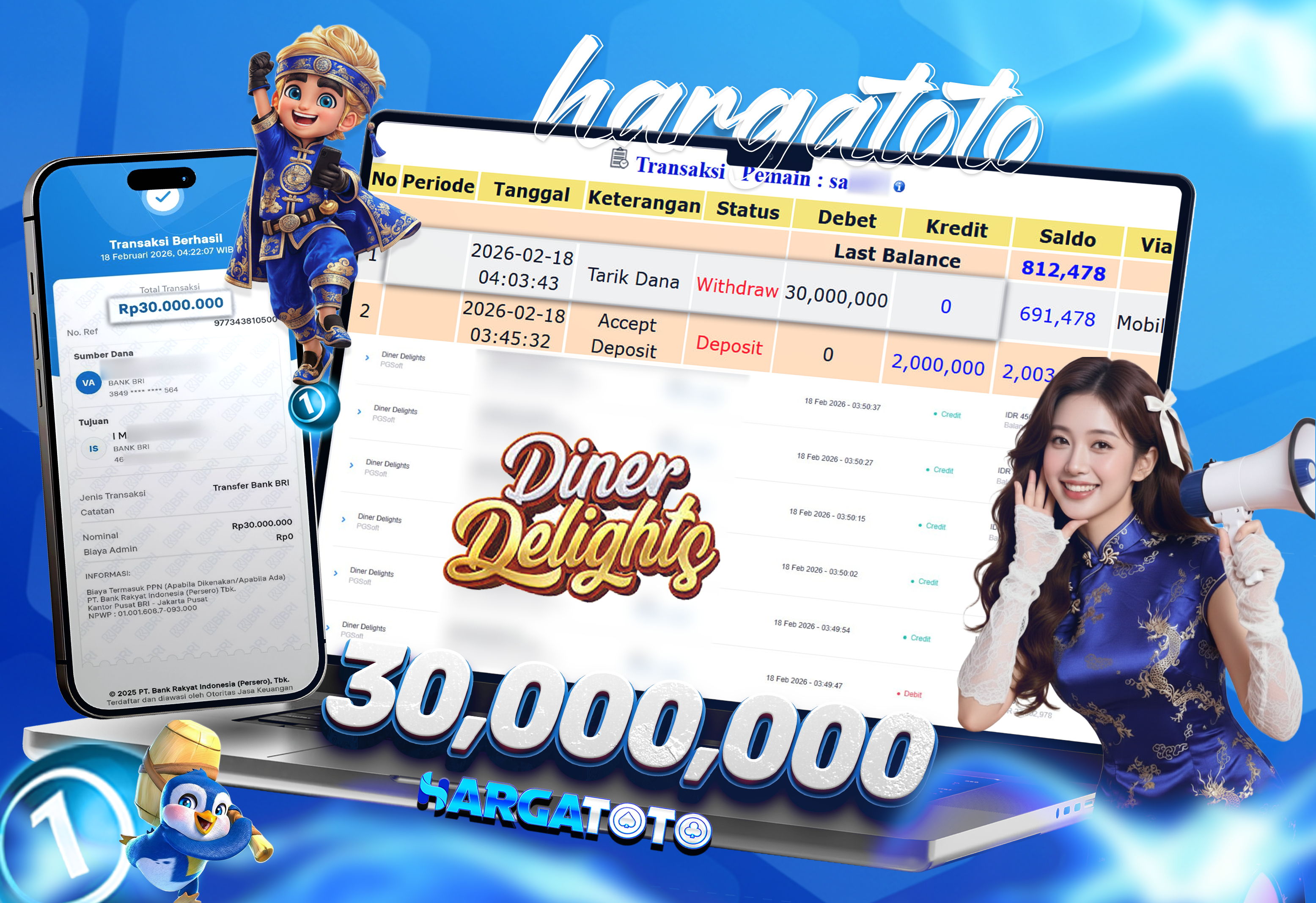 Bukti Pembayaran HARGATOTO Sebesar 30 Juta Rupiah