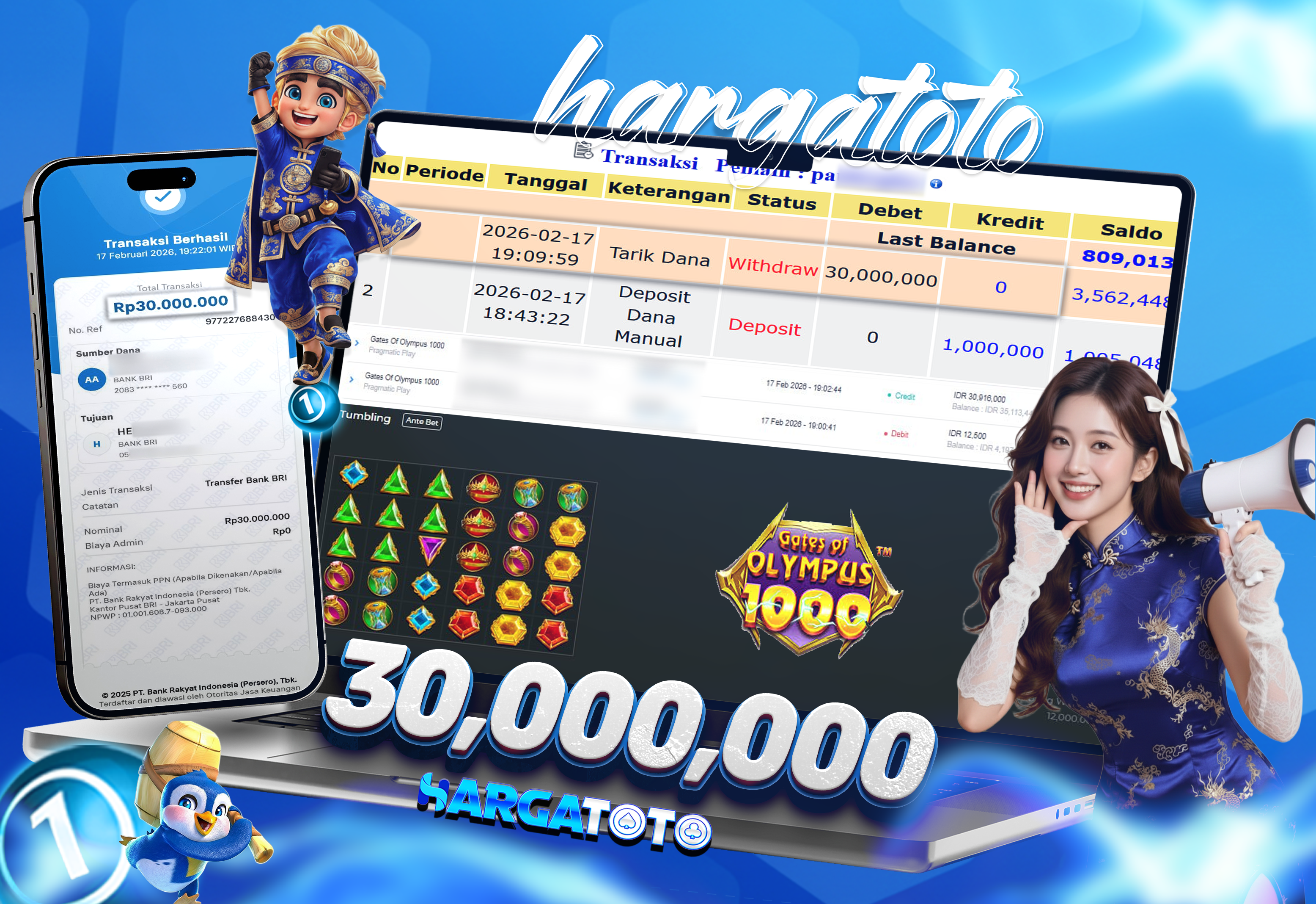 Bukti Pembayaran HARGATOTO Sebesar 30 Juta Rupiah