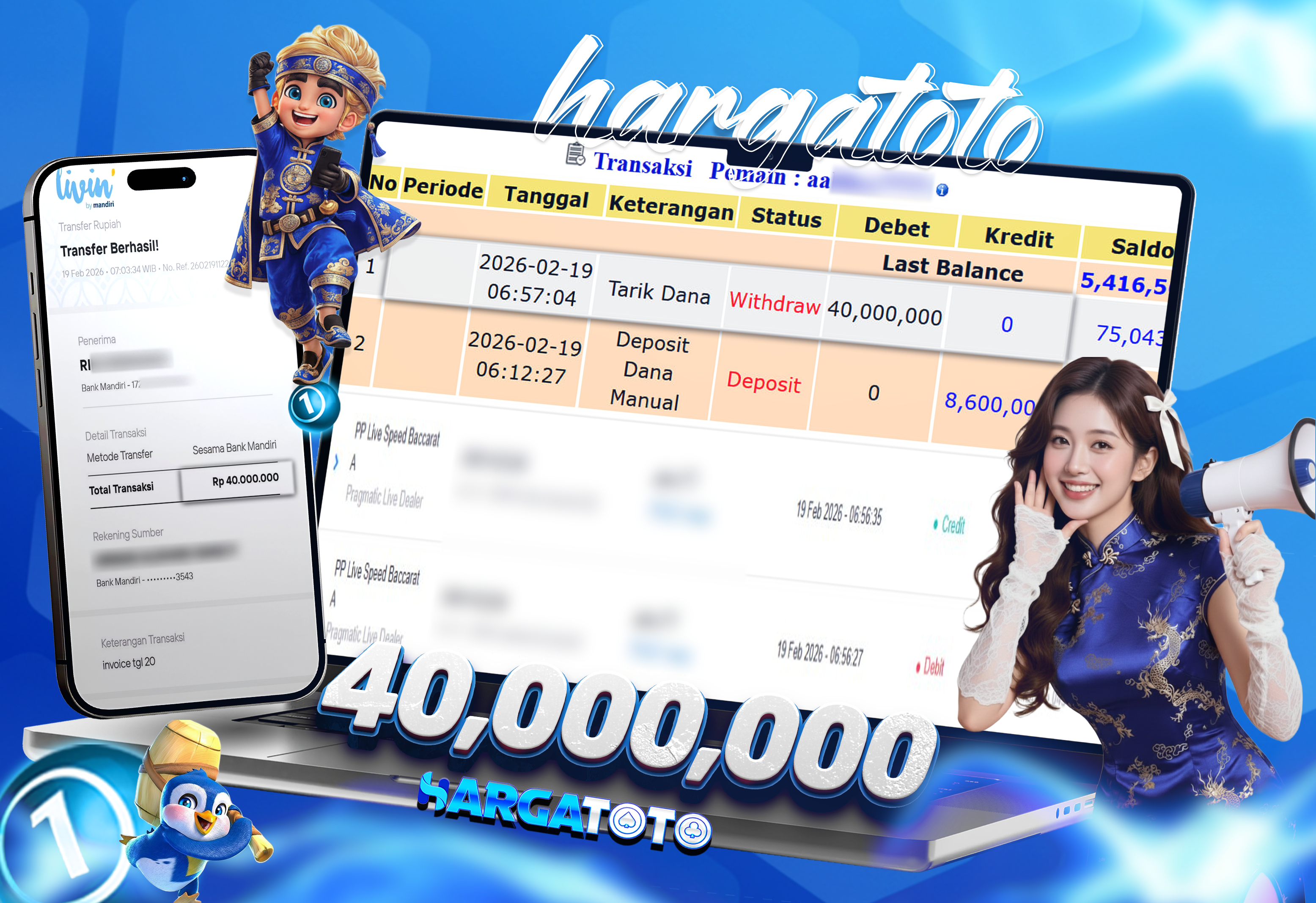 Bukti Pembayaran HARGATOTO Sebesar 40 Juta Rupiah