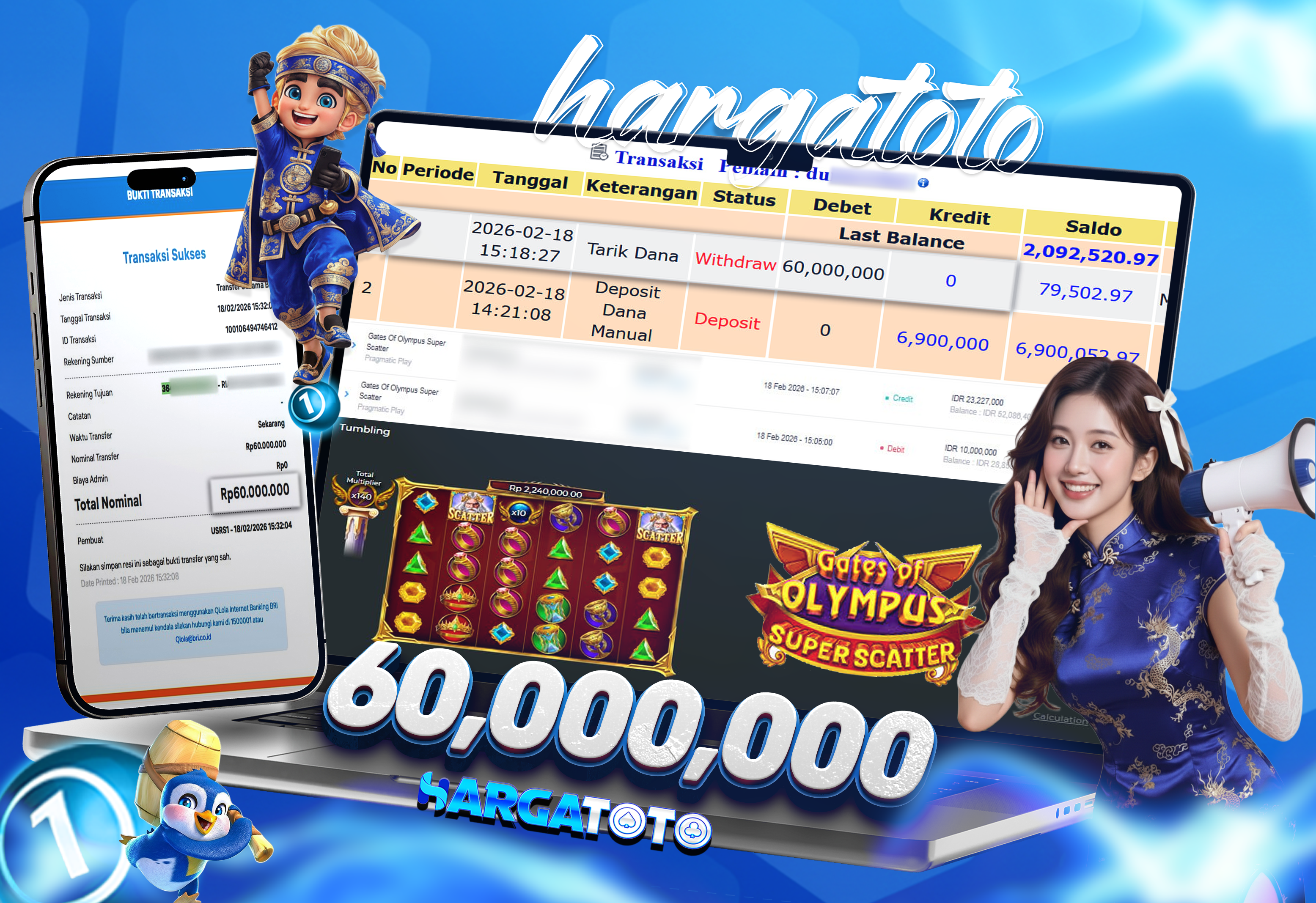 Bukti Pembayaran HARGATOTO Sebesar 60 Juta Rupiah