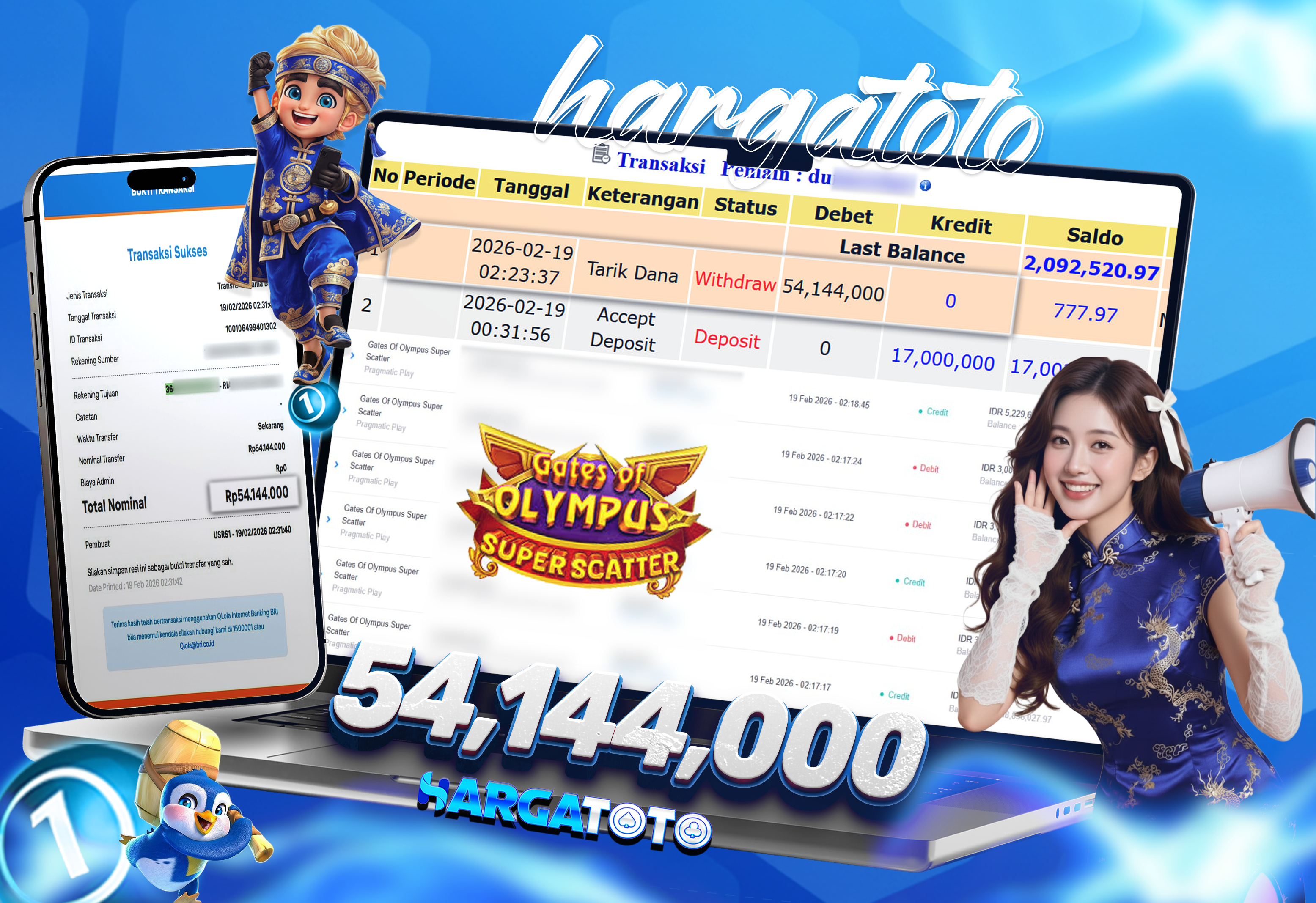 Bukti Pembayaran HARGATOTO Sebesar 54 Juta Rupiah