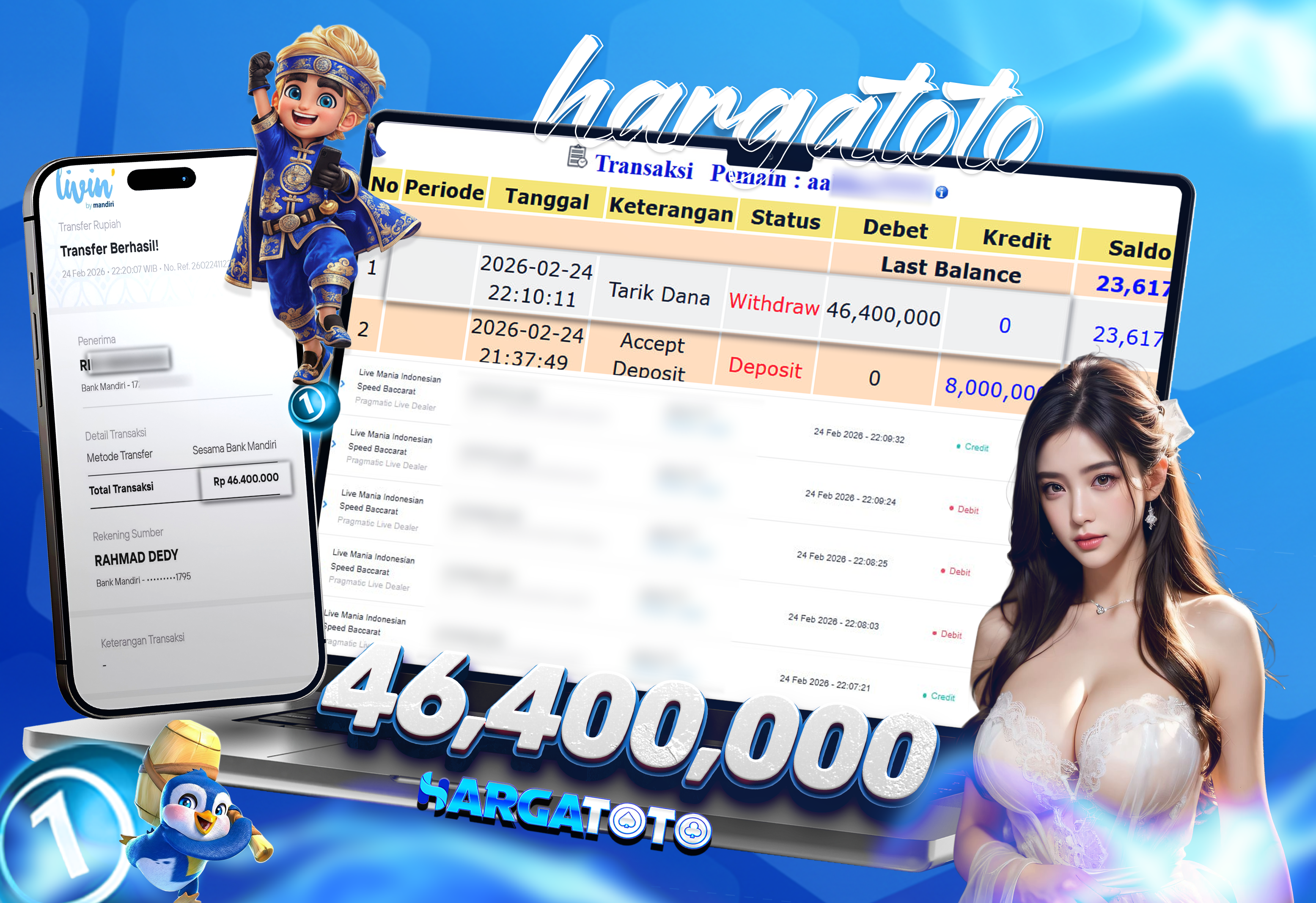 Bukti Pembayaran HARGATOTO Sebesar 46 Juta Rupiah