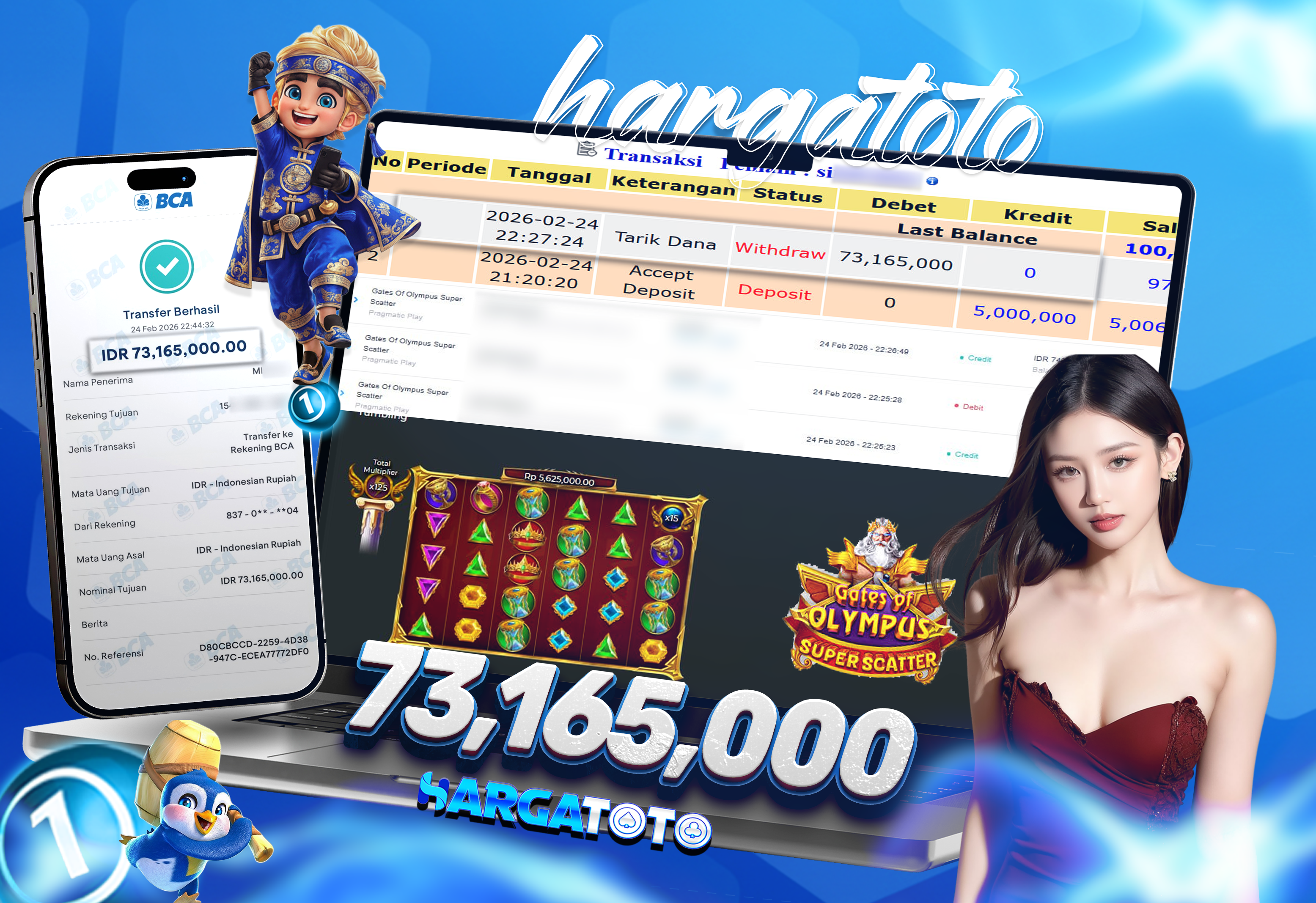 Bukti Pembayaran HARGATOTO Sebesar 73 Juta Rupiah