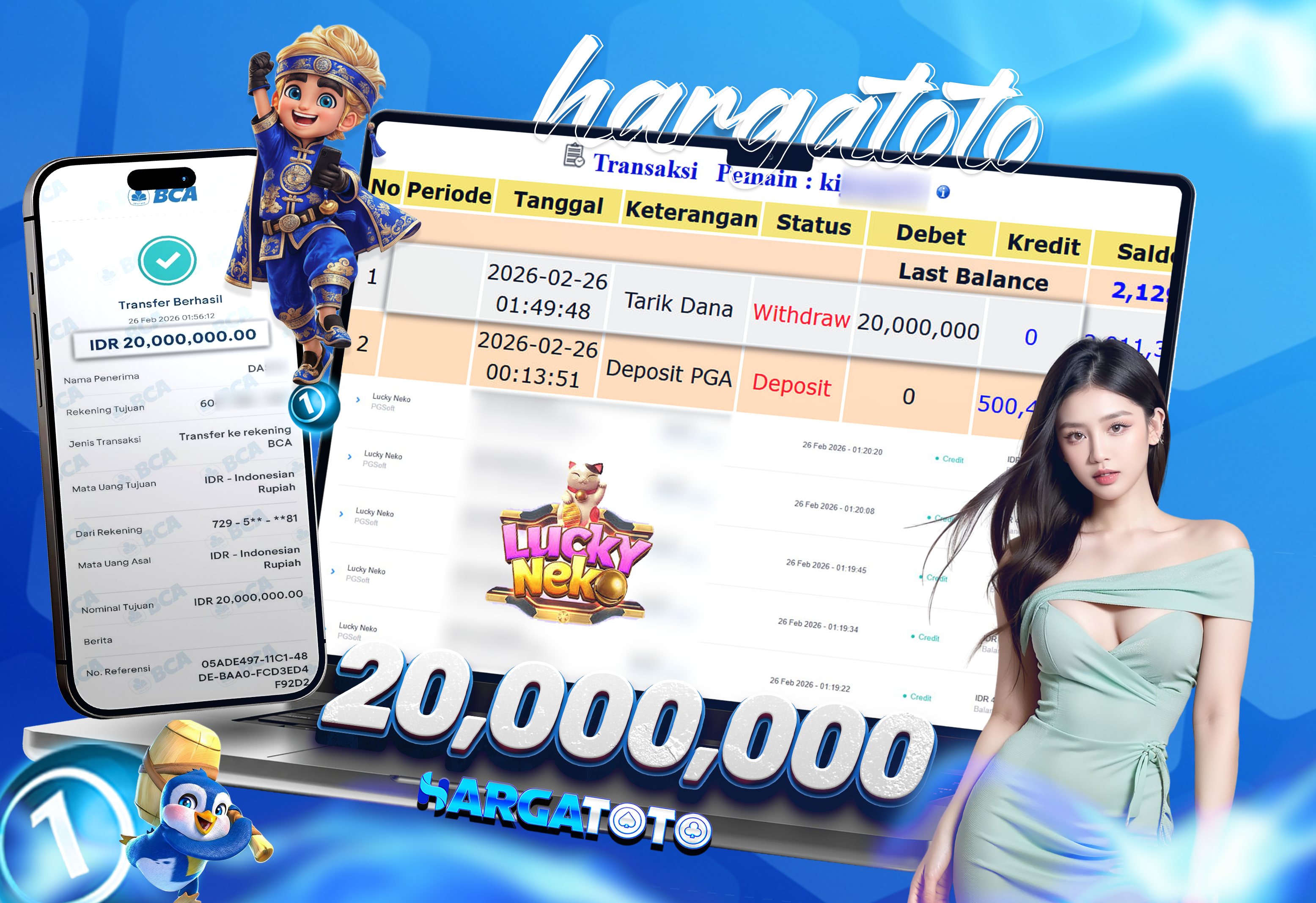 Bukti Pembayaran HARGATOTO Sebesar 20 Juta Rupiah