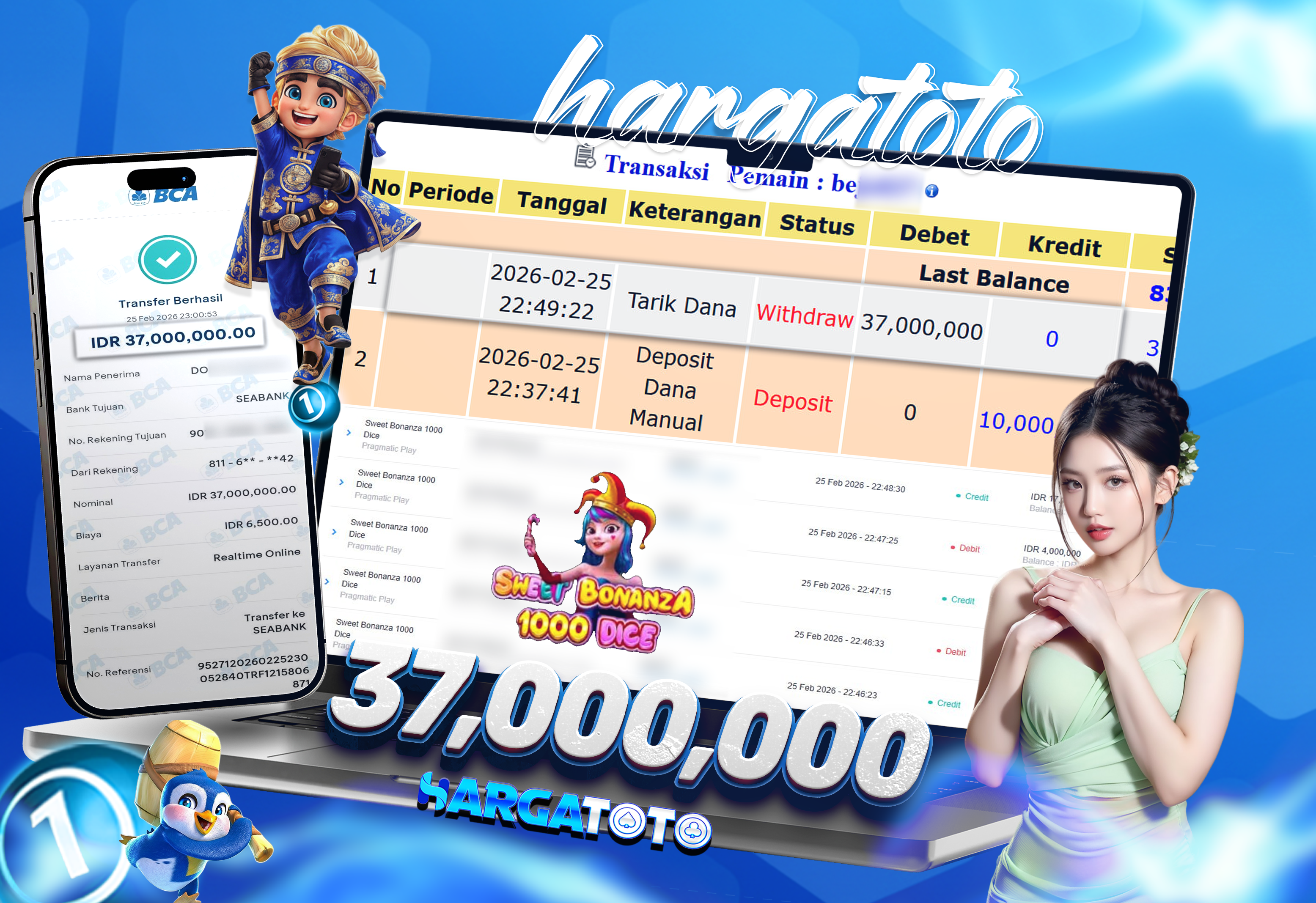 Bukti Pembayaran HARGATOTO Sebesar 37 Juta Rupiah