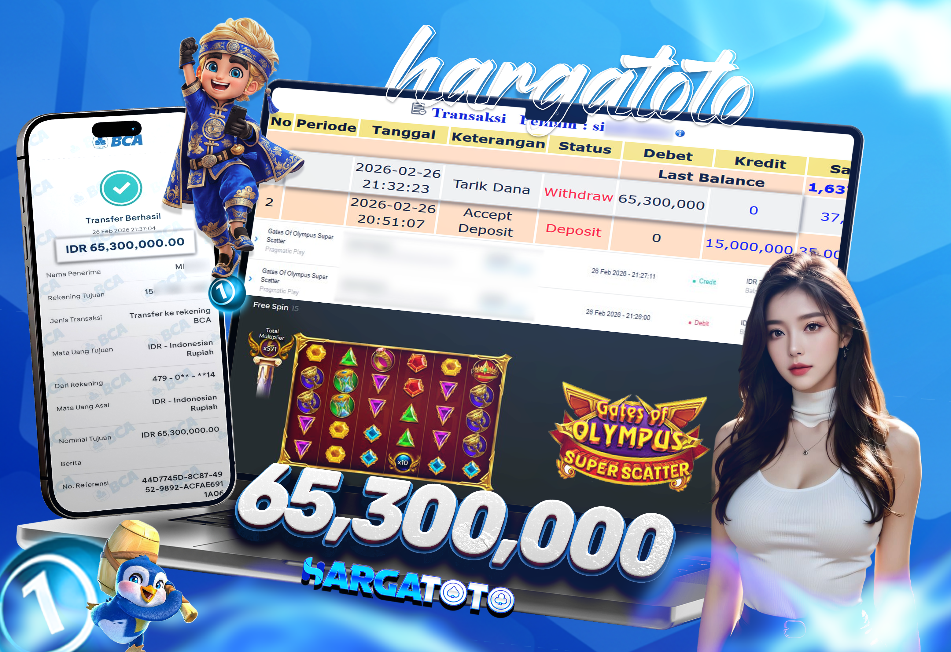 Bukti Pembayaran HARGATOTO Sebesar 65 Juta Rupiah