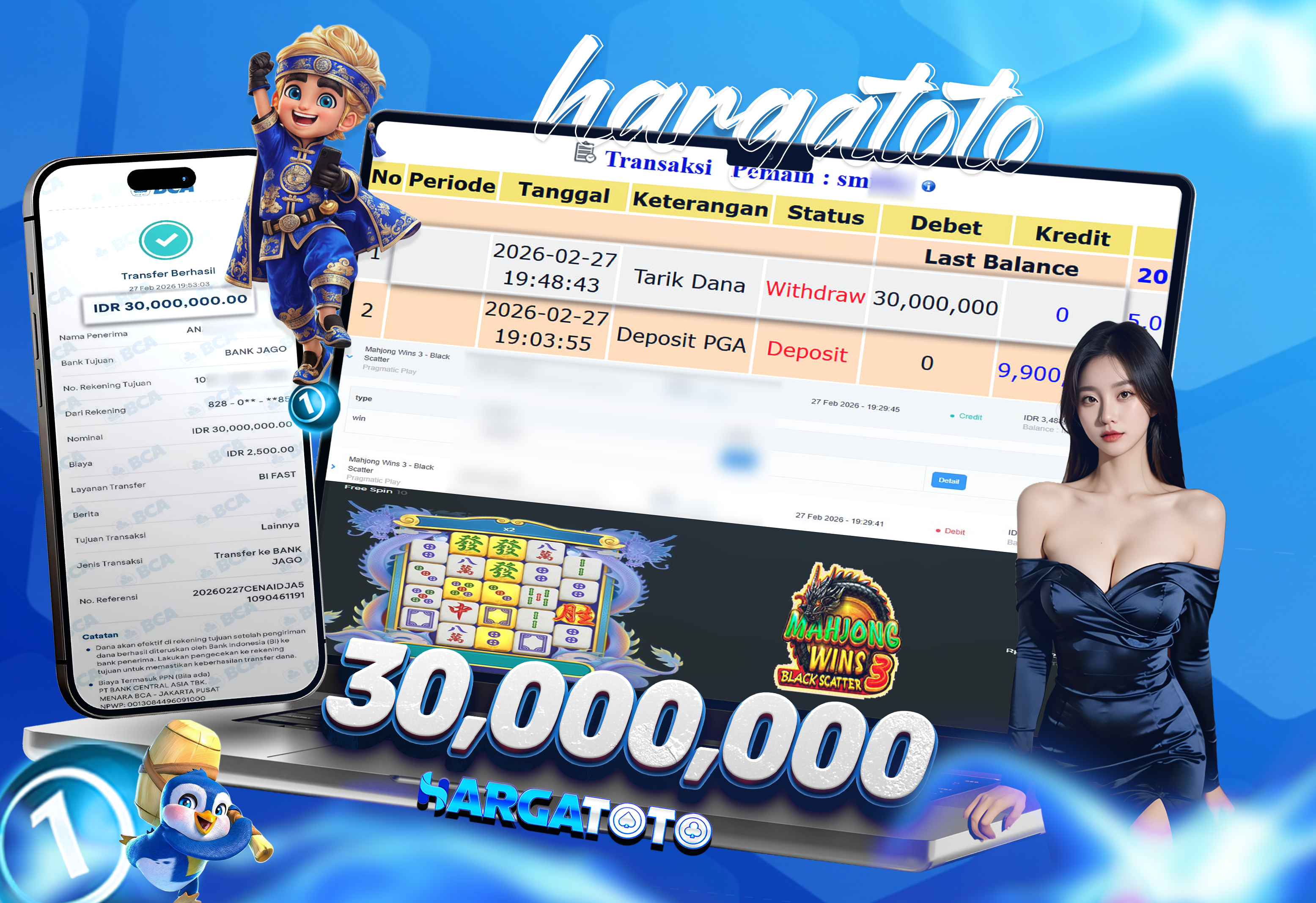 Bukti Pembayaran HARGATOTO Sebesar 30 Juta Rupiah