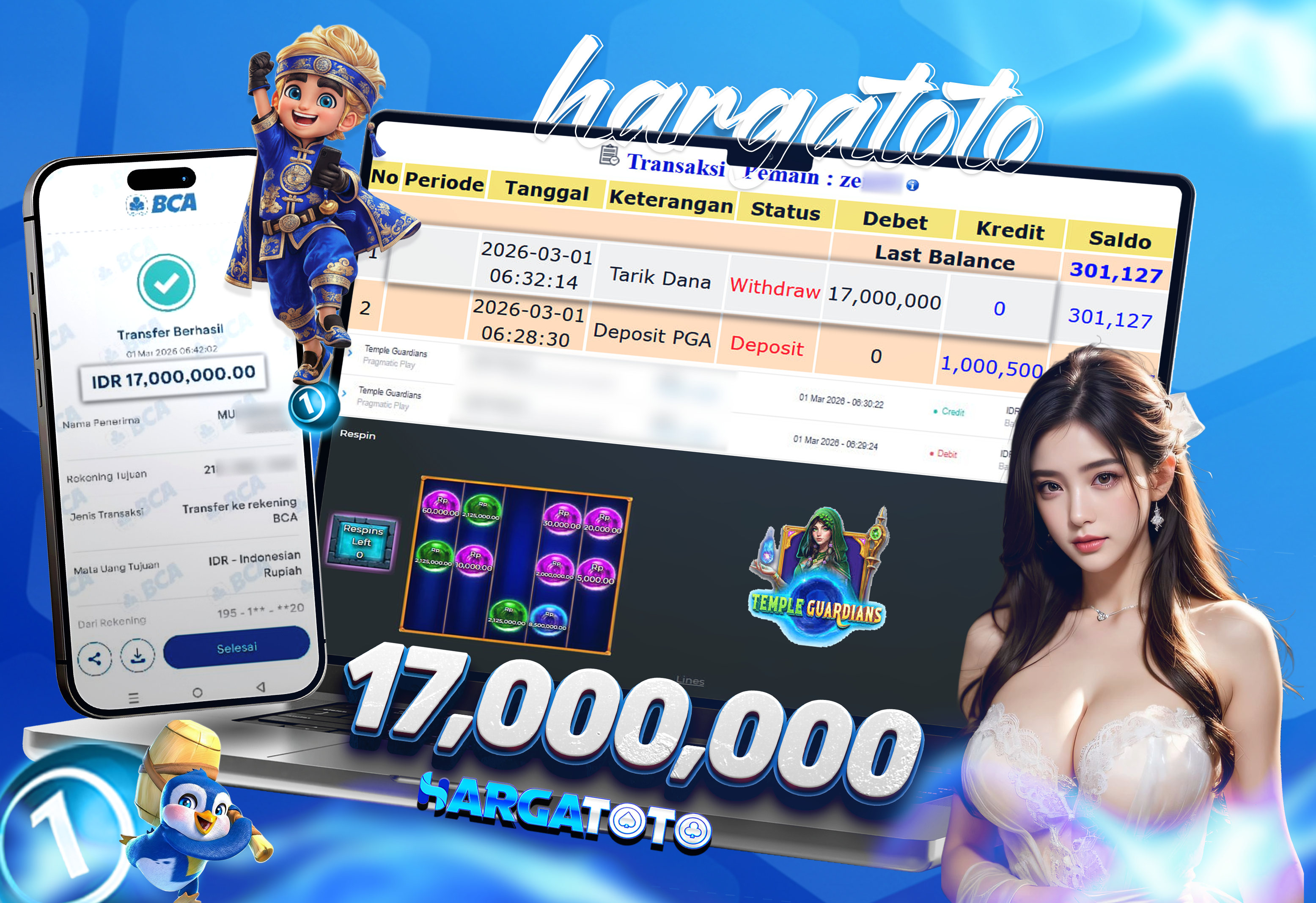 Bukti Pembayaran HARGATOTO Sebesar 17 Juta Rupiah