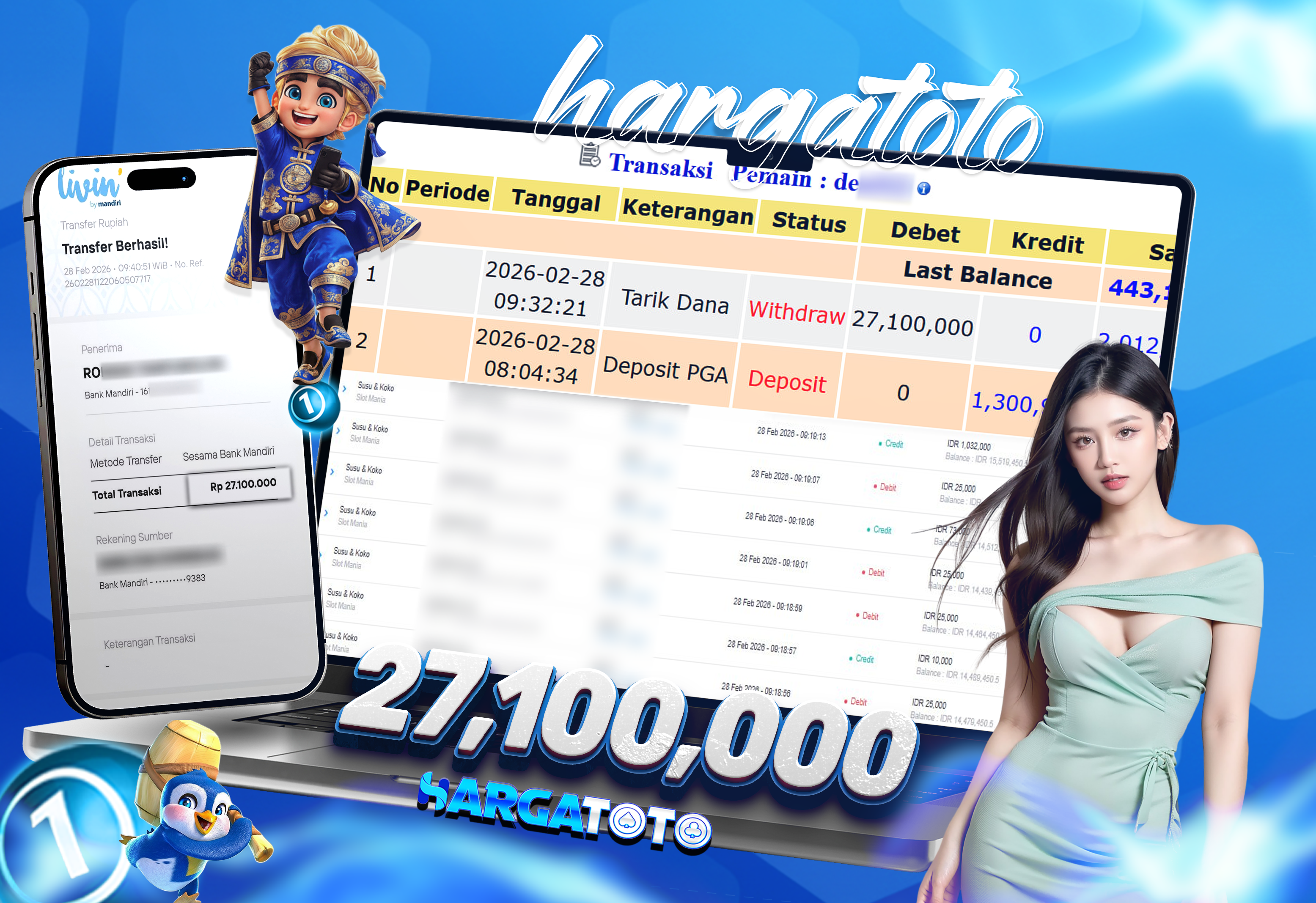 Bukti Pembayaran HARGATOTO Sebesar 27 Juta Rupiah