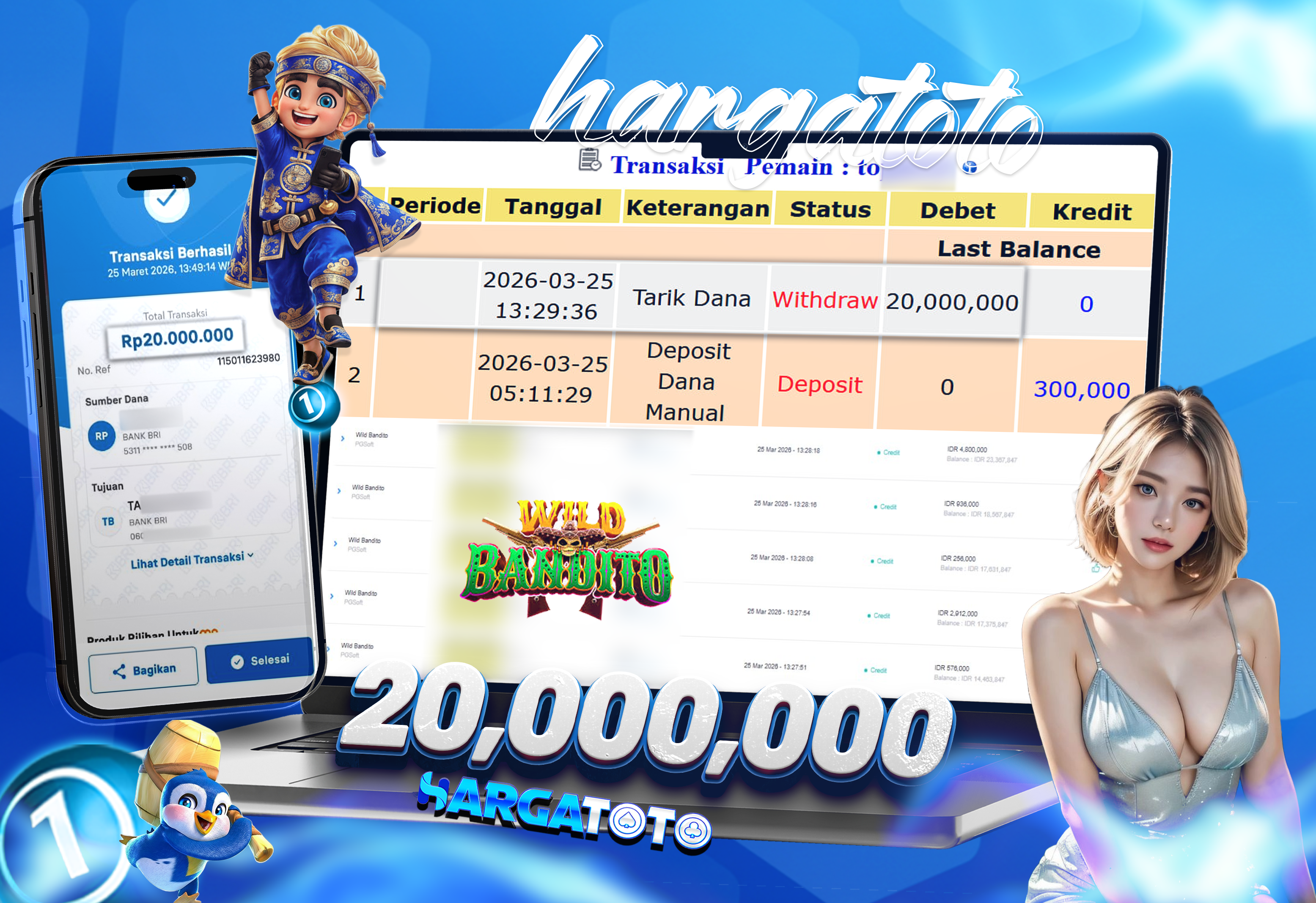 Bukti Pembayaran HARGATOTO Sebesar 20 Juta Rupiah