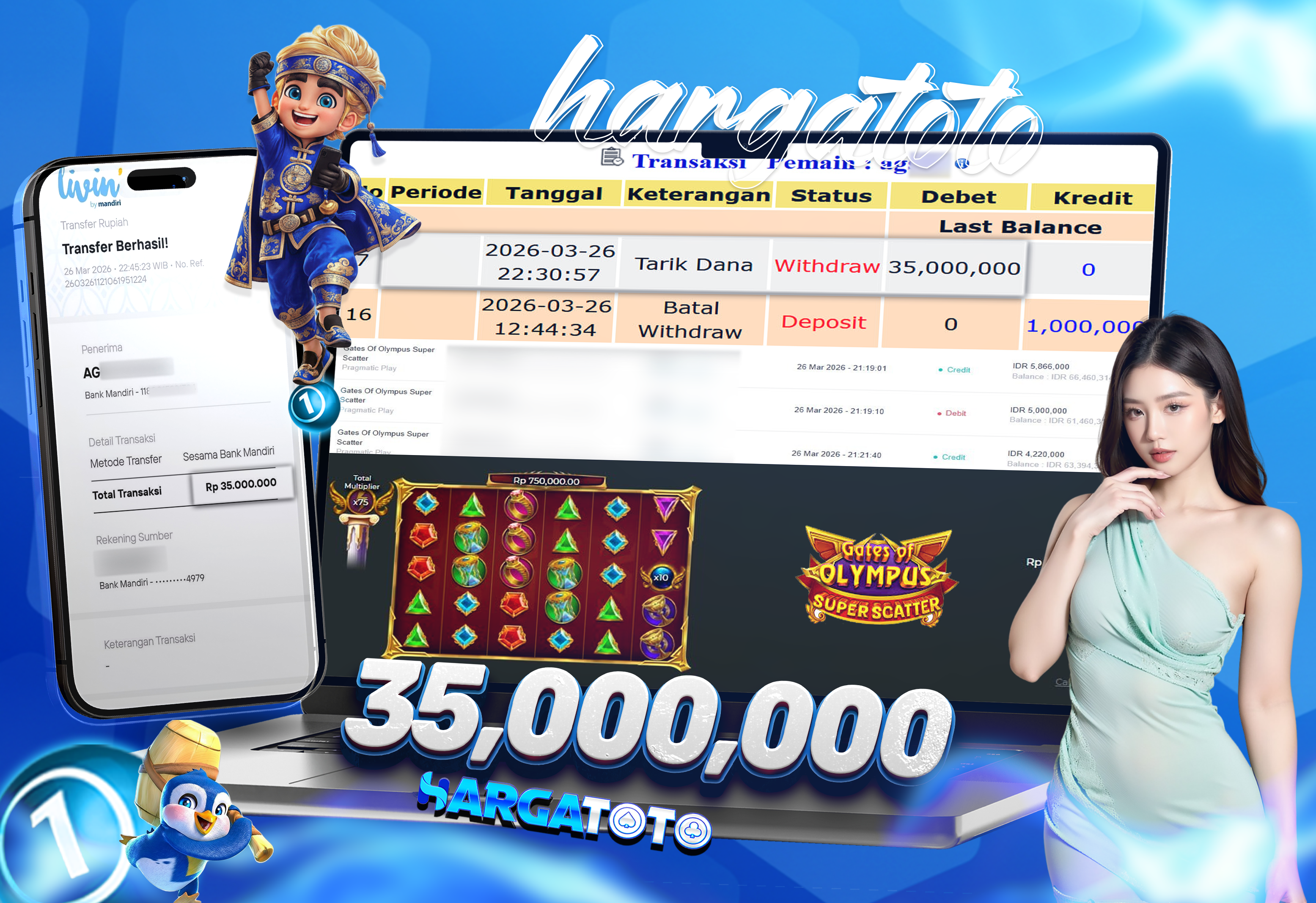 Bukti Pembayaran HARGATOTO Sebesar 35  Juta Rupiah