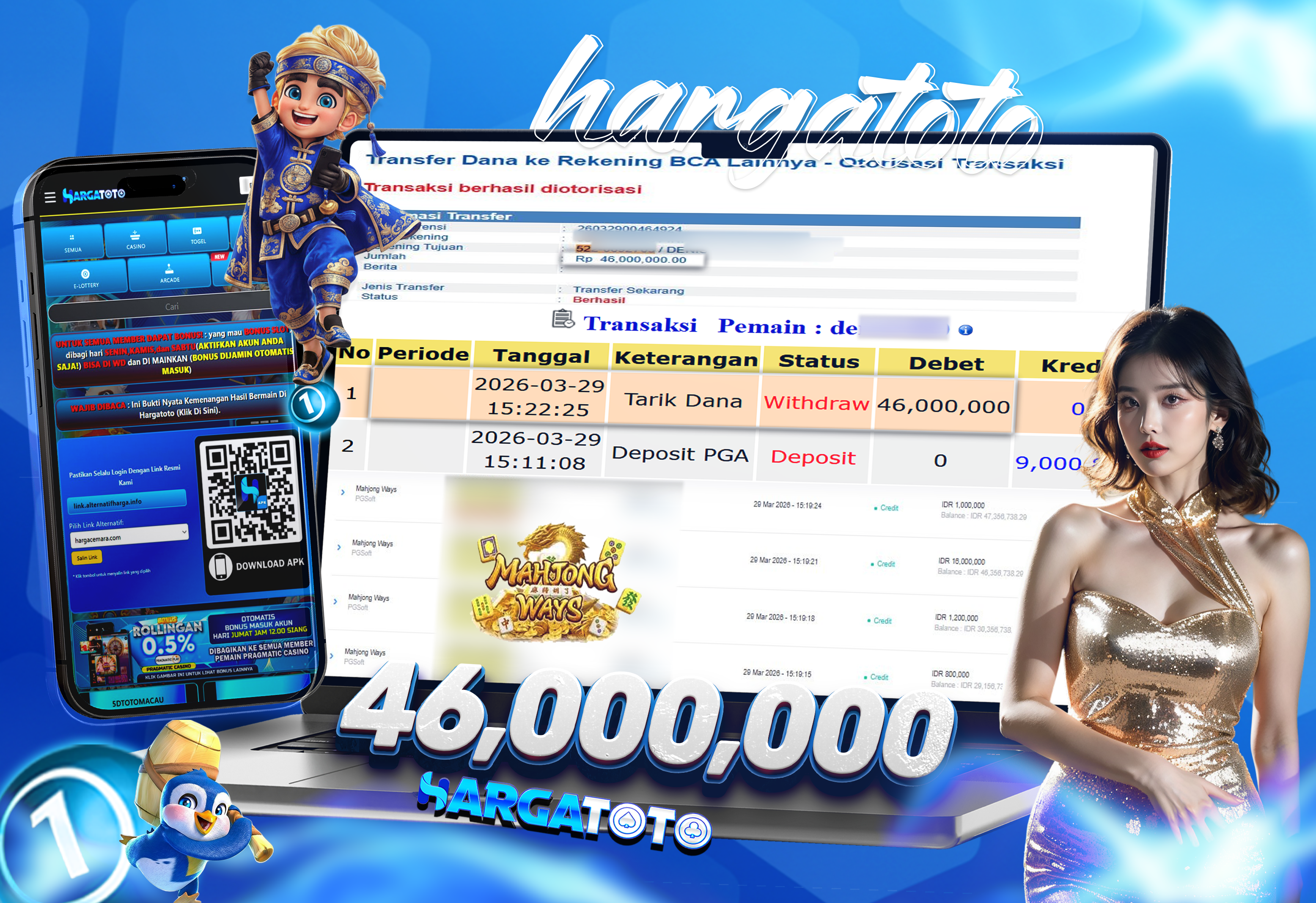 Bukti Pembayaran HARGATOTO Sebesar 46 Juta Rupiah