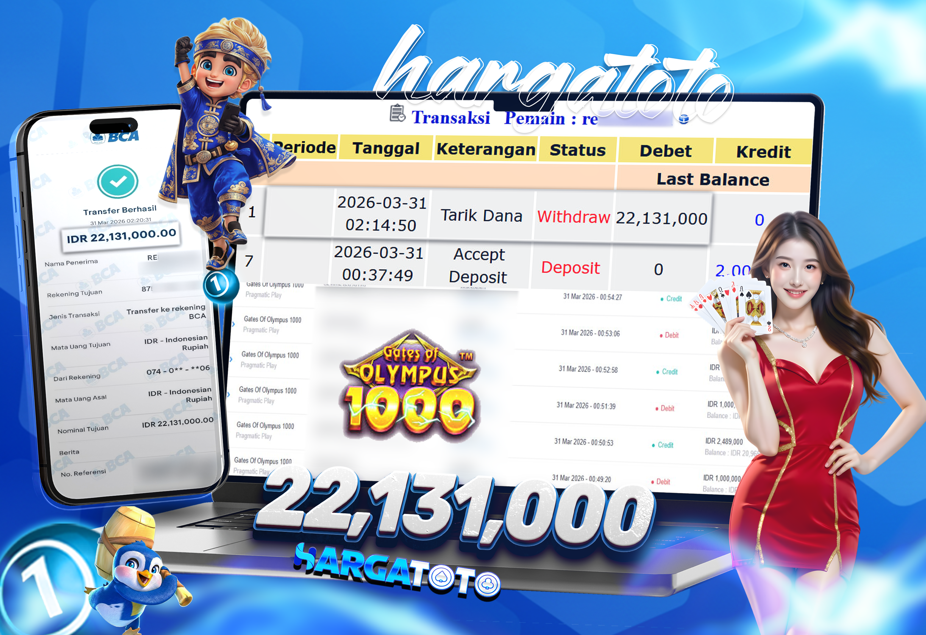 Bukti Pembayaran HARGATOTO Sebesar 22 Juta Rupiah