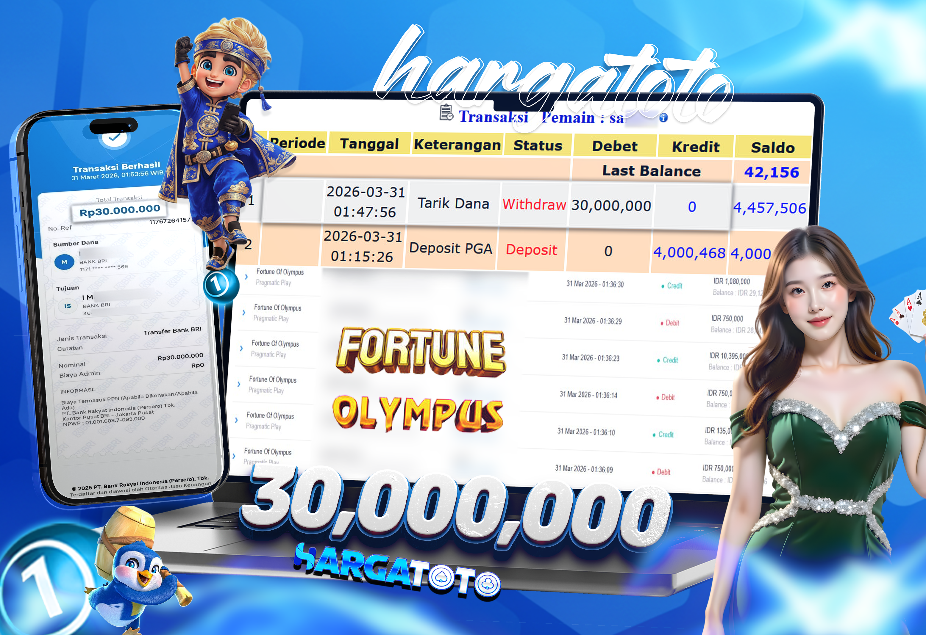 Bukti Pembayaran HARGATOTO Sebesar 30 Juta Rupiah