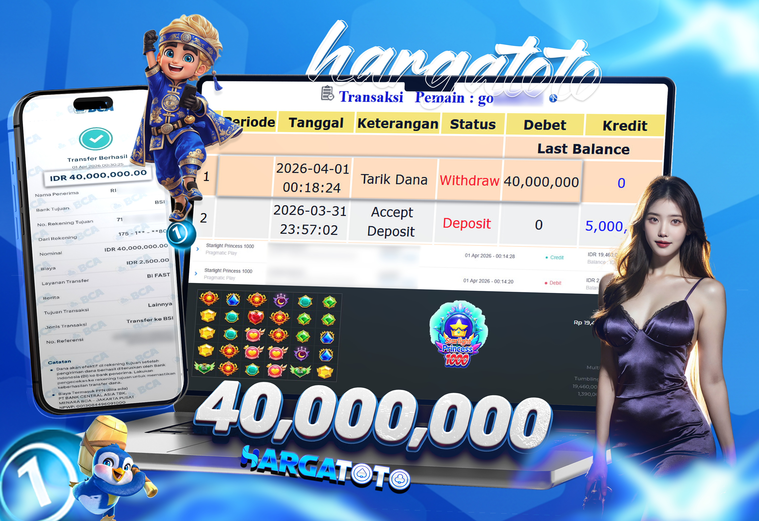 Bukti Pembayaran HARGATOTO Sebesar 40 Juta Rupiah