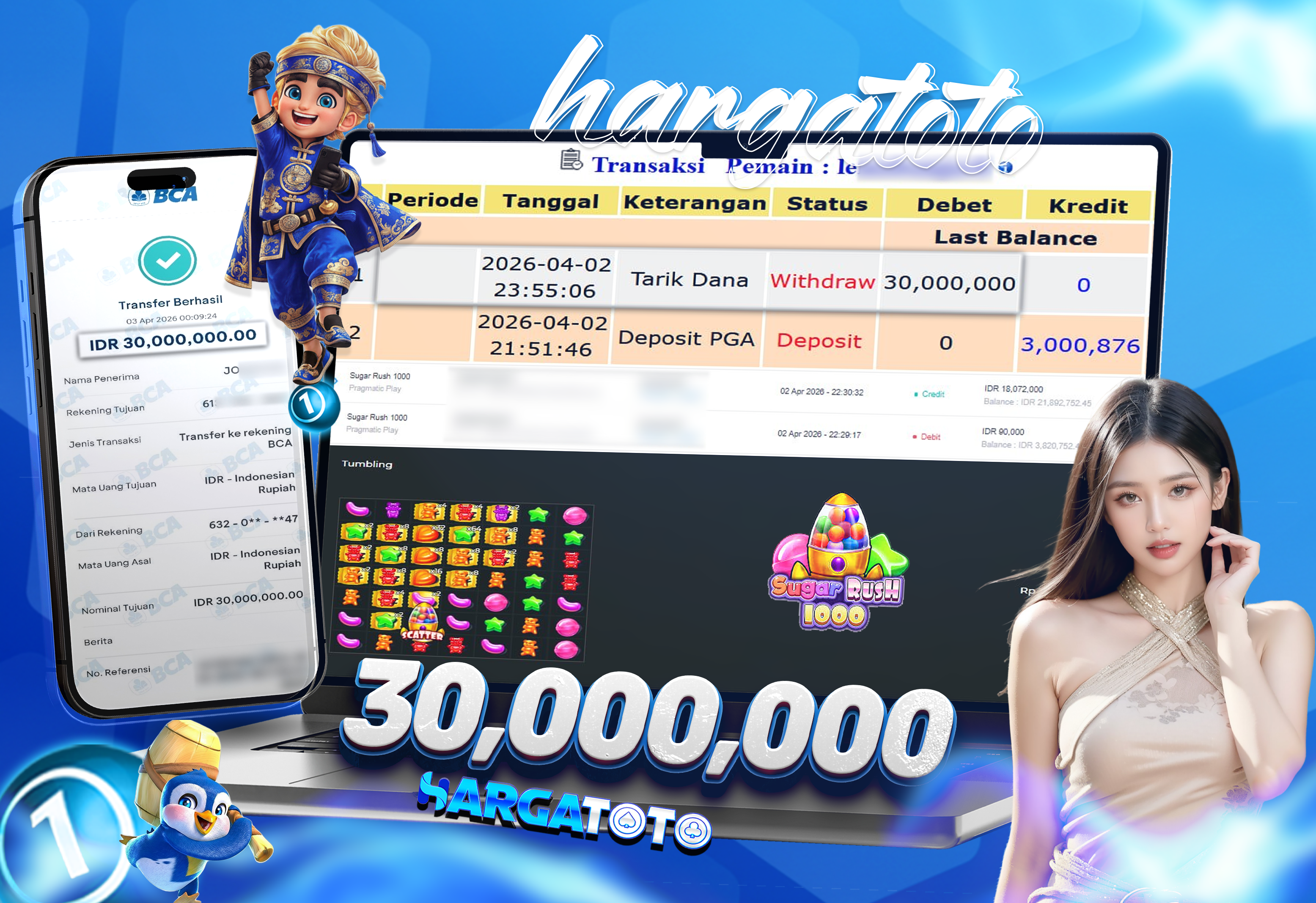 Bukti Pembayaran HARGATOTO Sebesar 30 Juta Rupiah