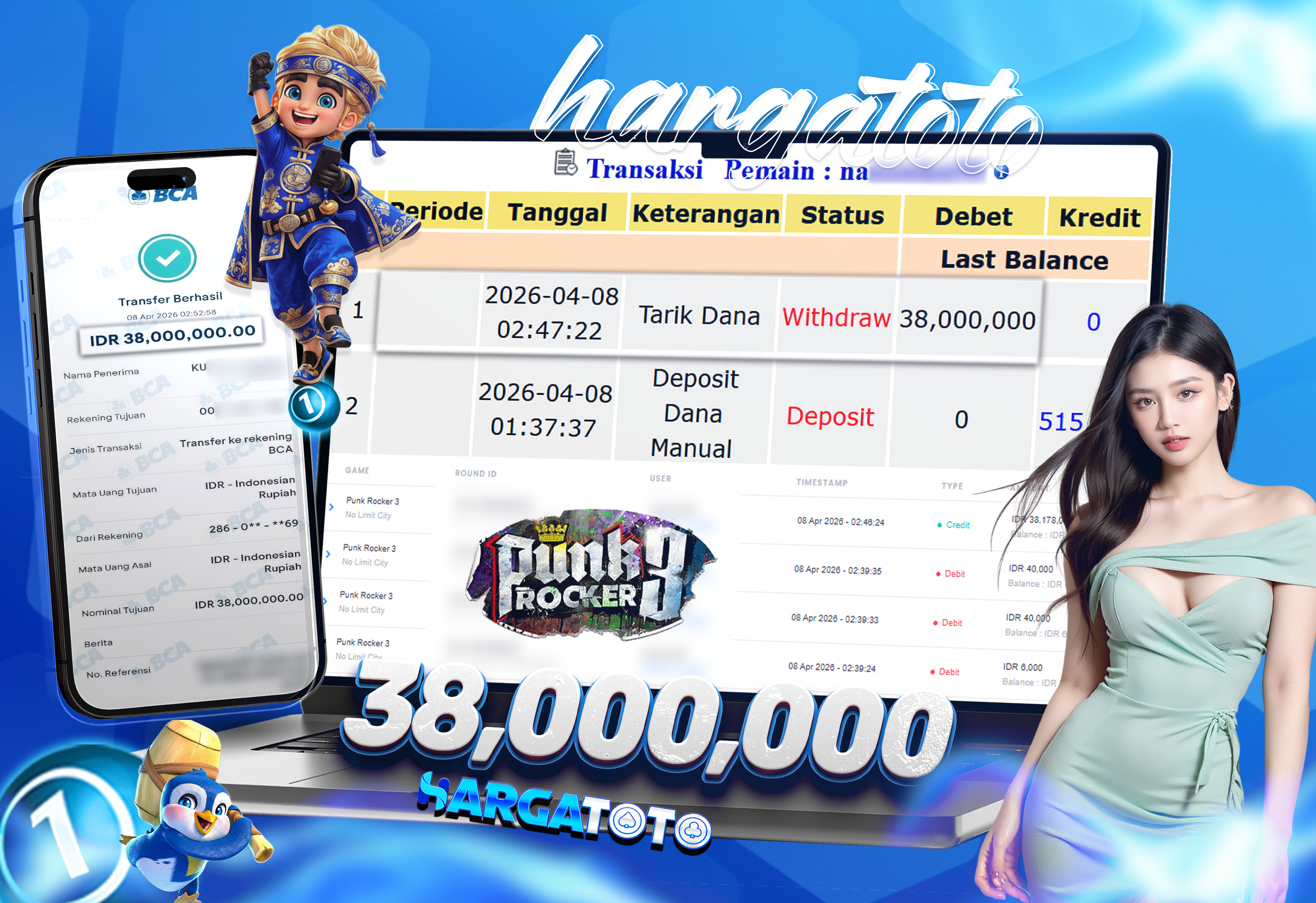 Bukti Pembayaran HARGATOTO Sebesar 38 Juta Rupiah