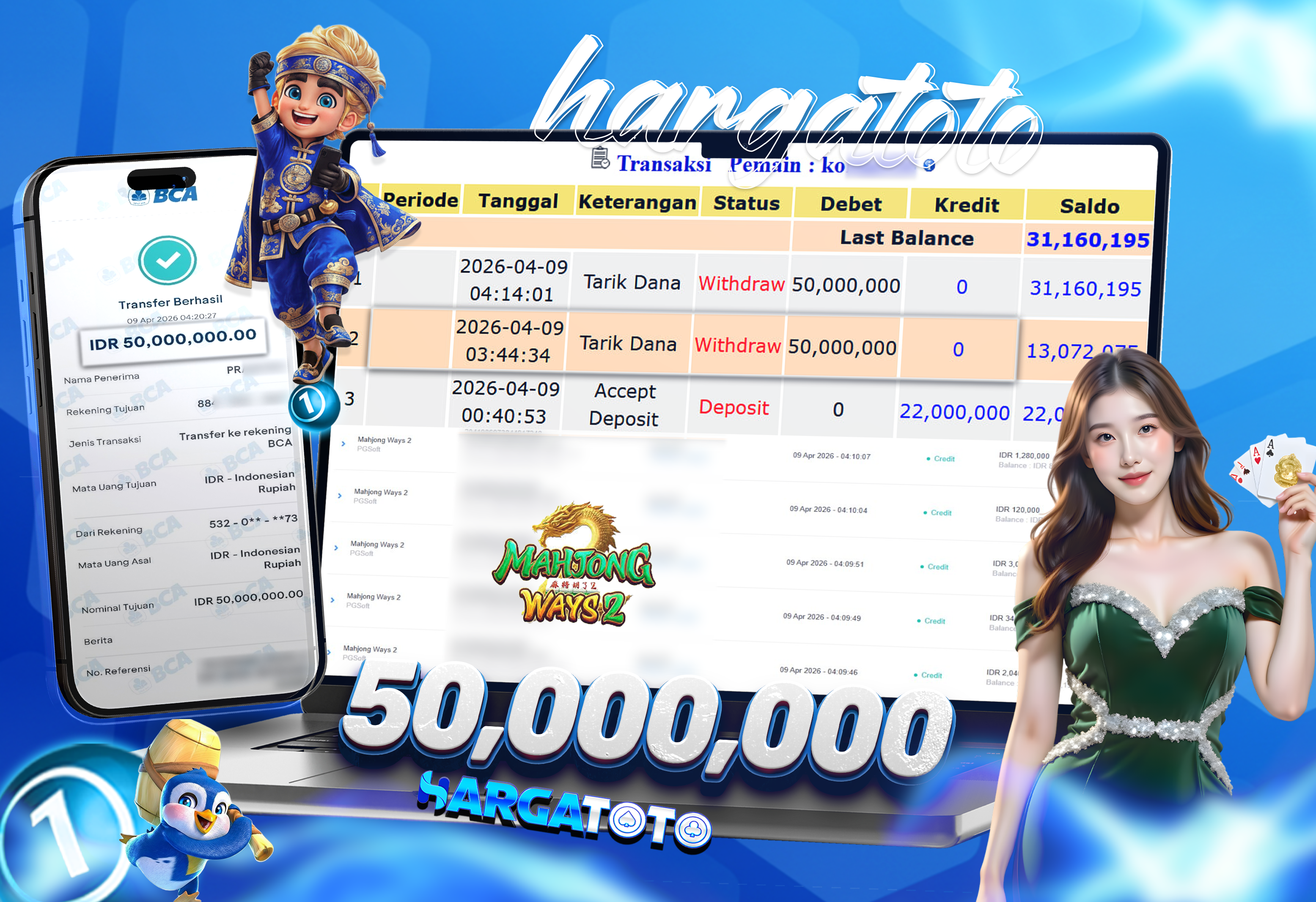 Bukti Pembayaran HARGATOTO Sebesar 50 Juta Rupiah