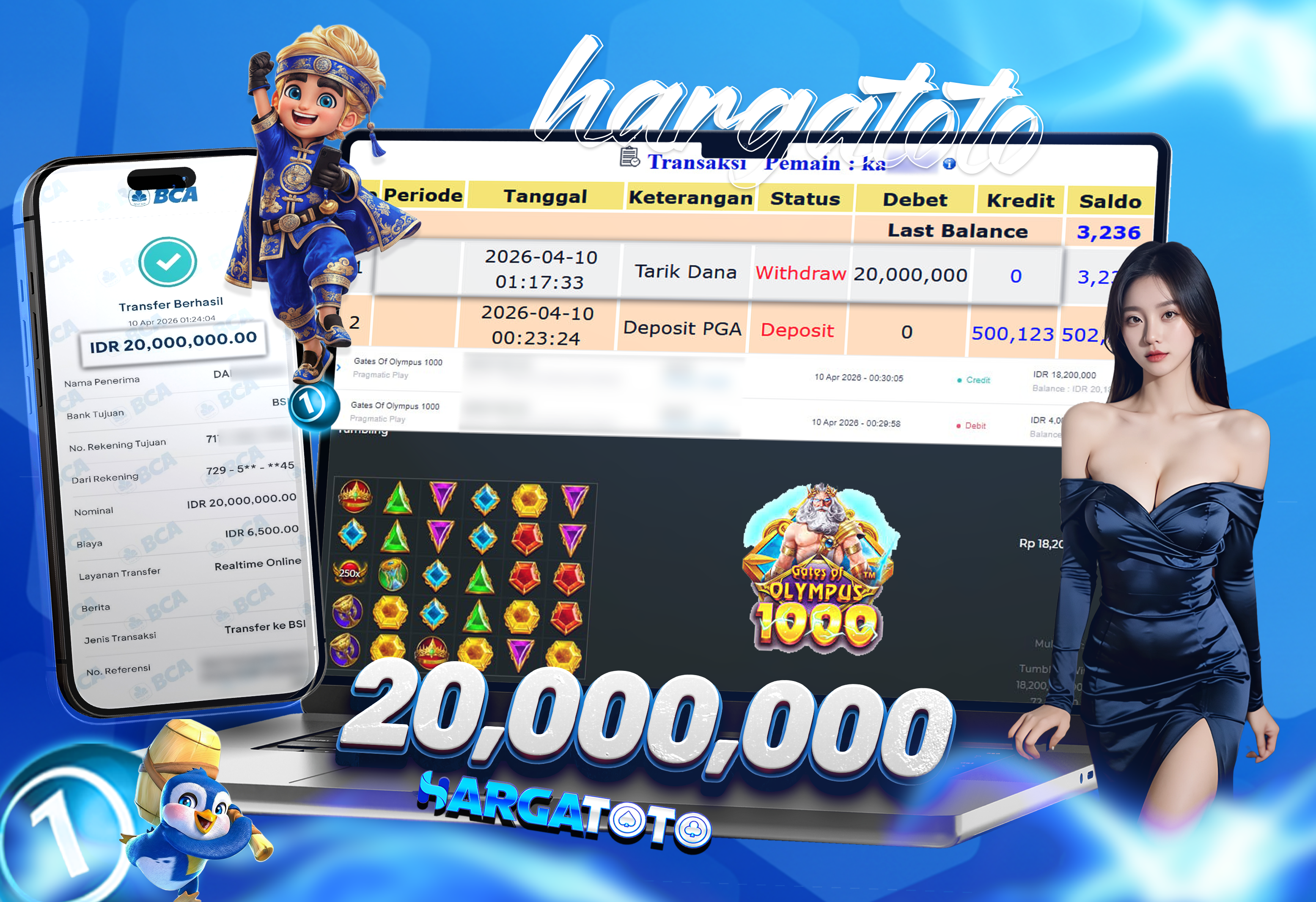 Bukti Pembayaran HARGATOTO Sebesar 20 Juta Rupiah