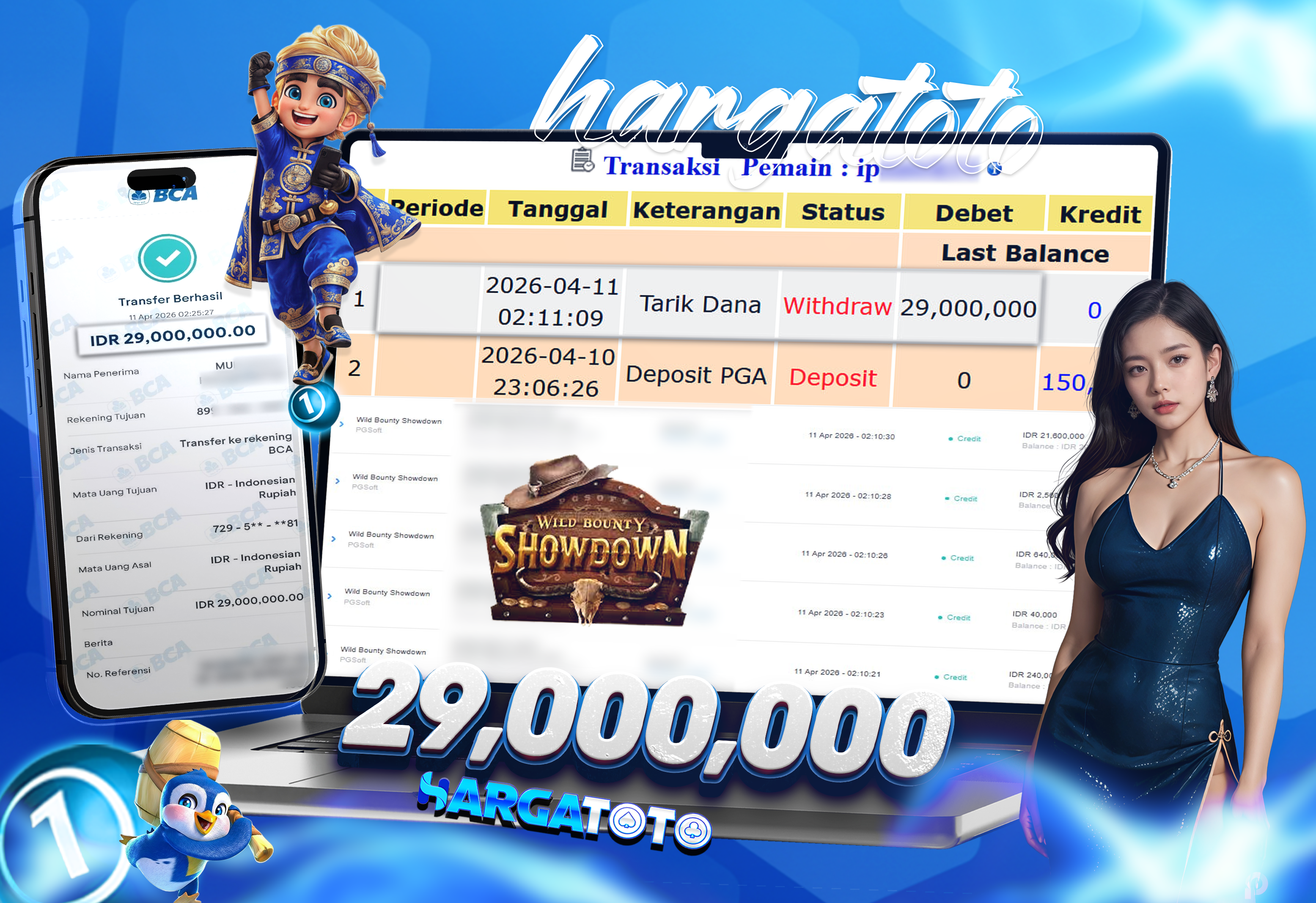 Bukti Pembayaran HARGATOTO Sebesar 29 Juta Rupiah