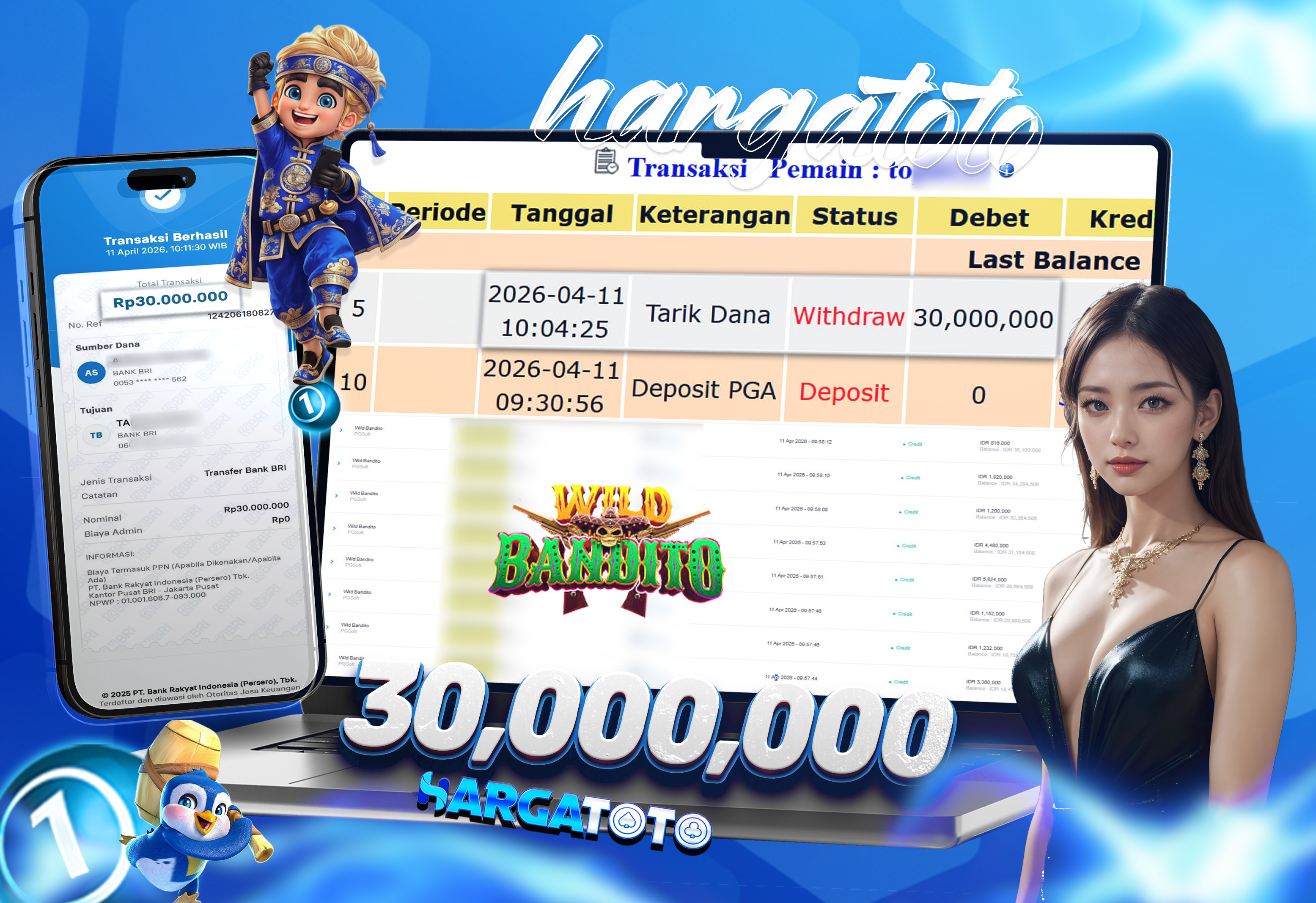 Bukti Pembayaran HARGATOTO Sebesar 30 Juta Rupiah