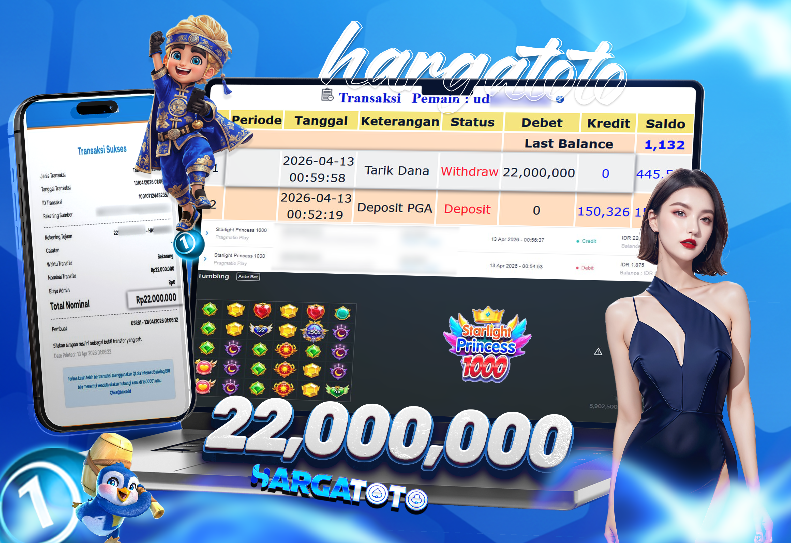 Bukti Pembayaran HARGATOTO Sebesar 22 Juta Rupiah