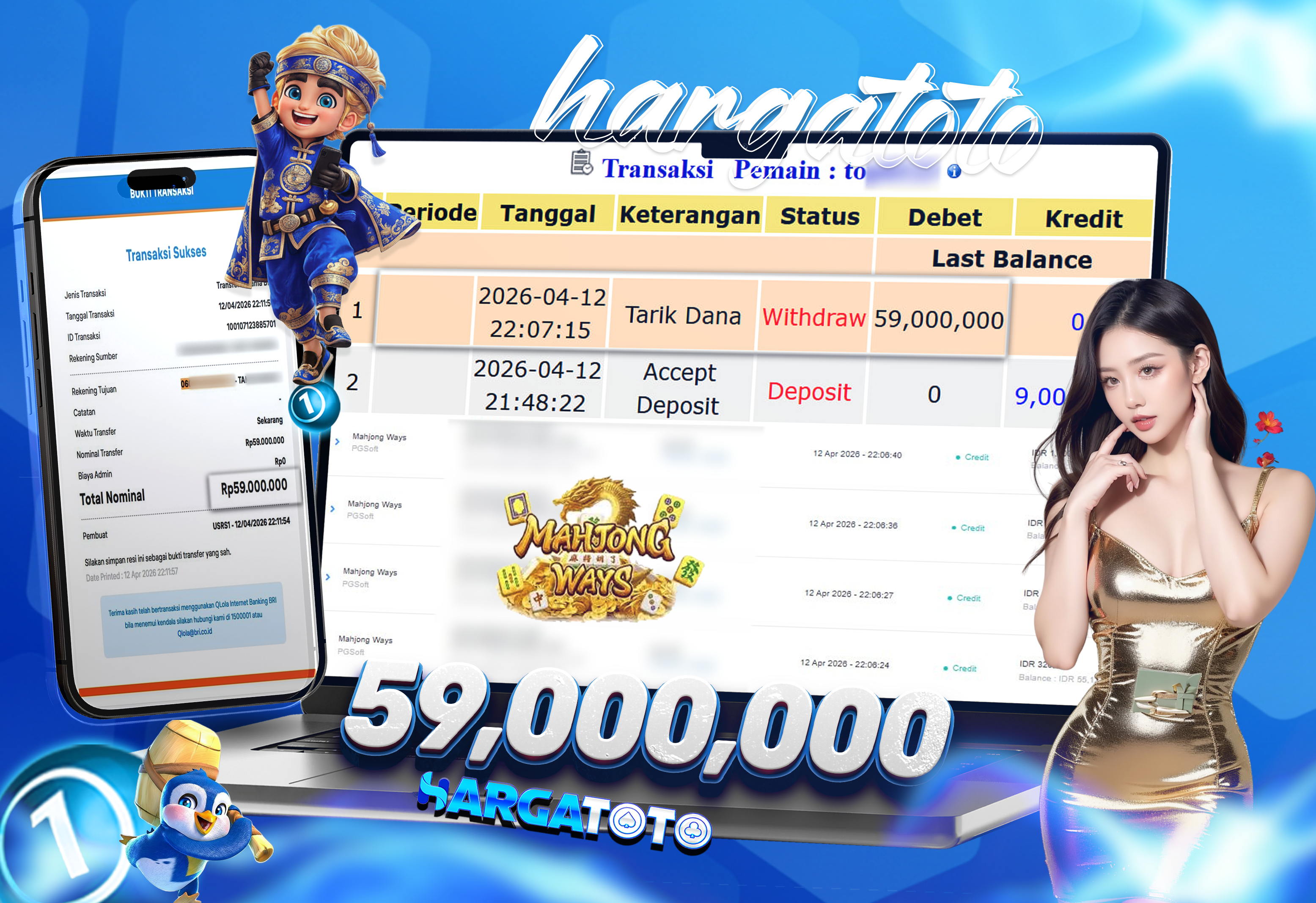 Bukti Pembayaran HARGATOTO Sebesar 59 Juta Rupiah