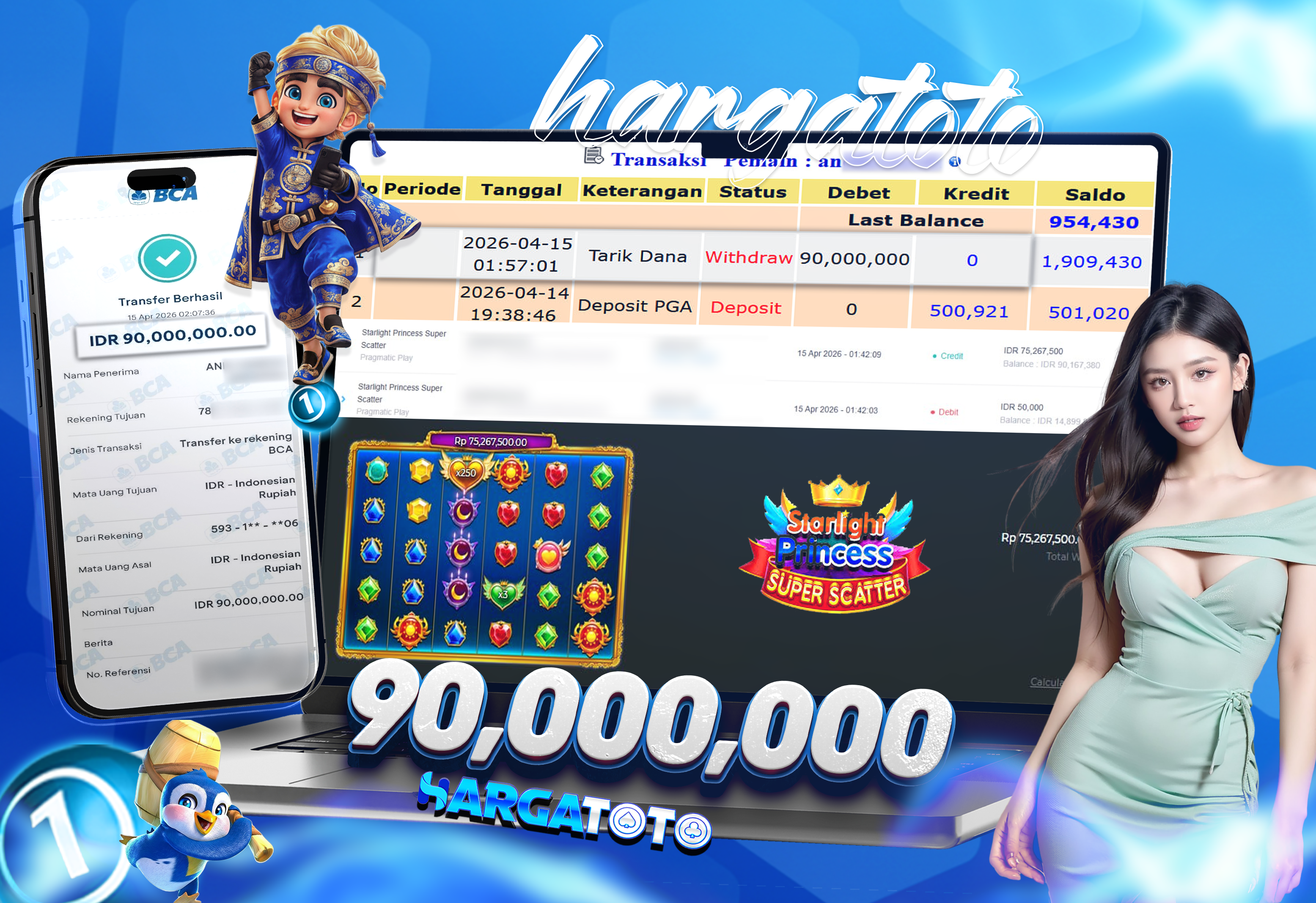 Bukti Pembayaran HARGATOTO Sebesar 90 Juta Rupiah