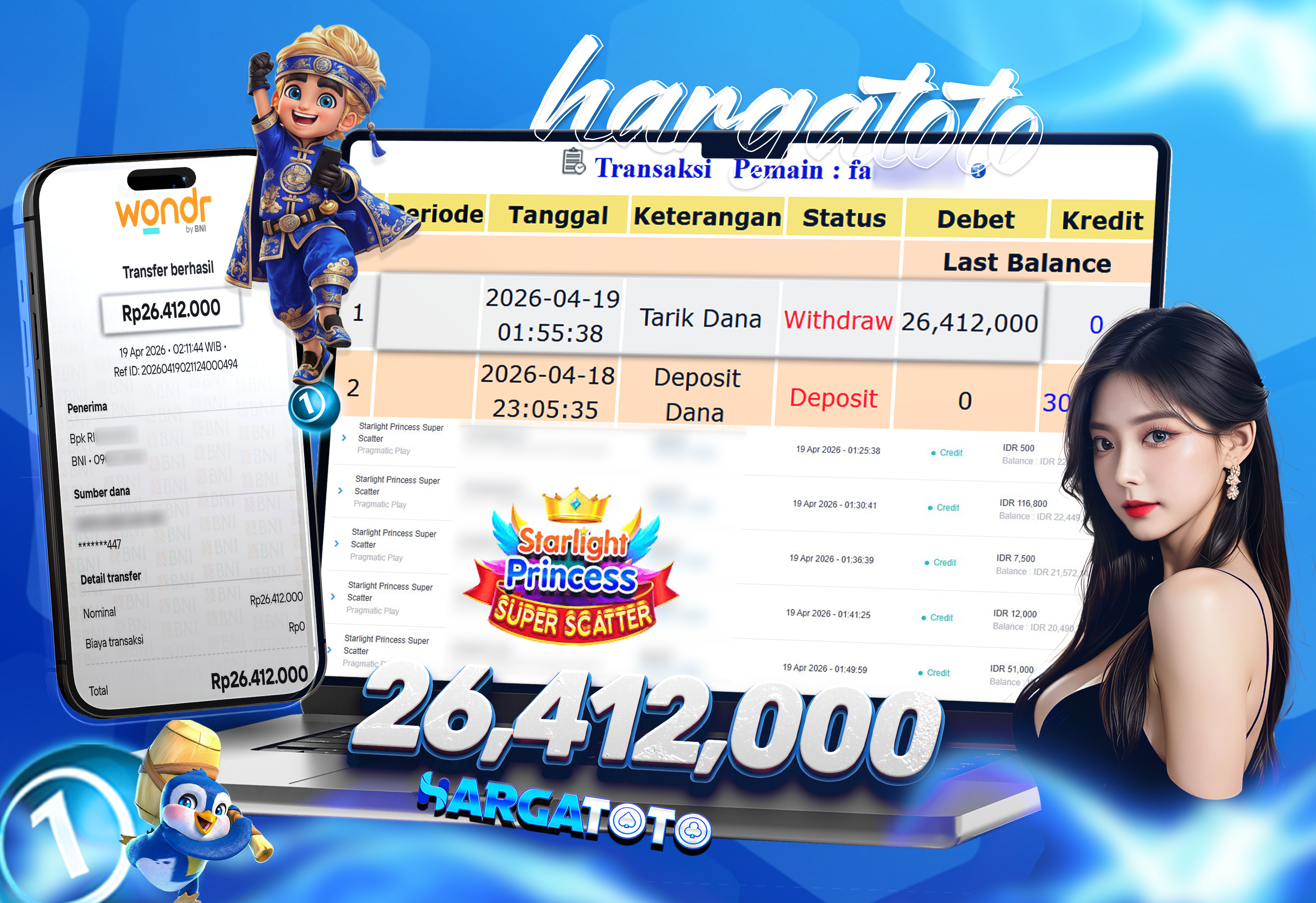 Bukti Pembayaran HARGATOTO Sebesar 26 Juta Rupiah