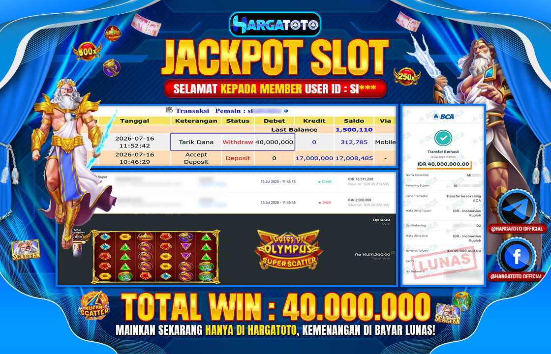 Bukan Sekadar Angka Layar. Rp 40.000.000 Tunai Pindah Tangan ke Member HARGATOTO.