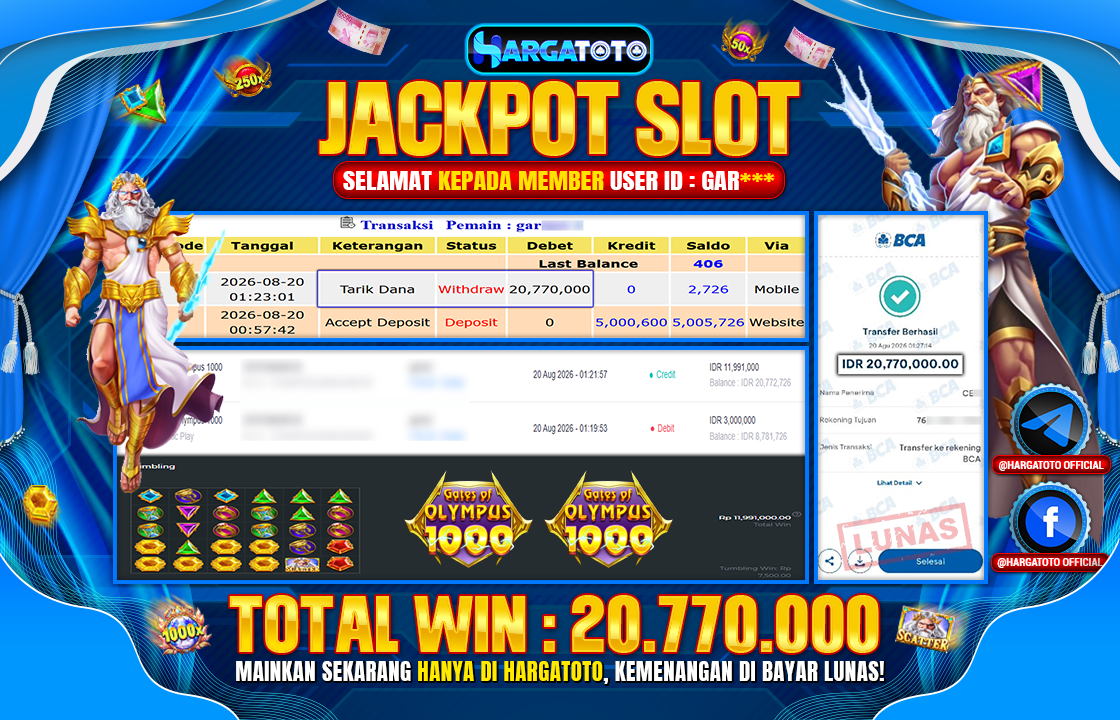 Bukan Sekadar Angka Layar. Rp 20.770.000 Tunai Pindah Tangan ke Member HARGATOTO.